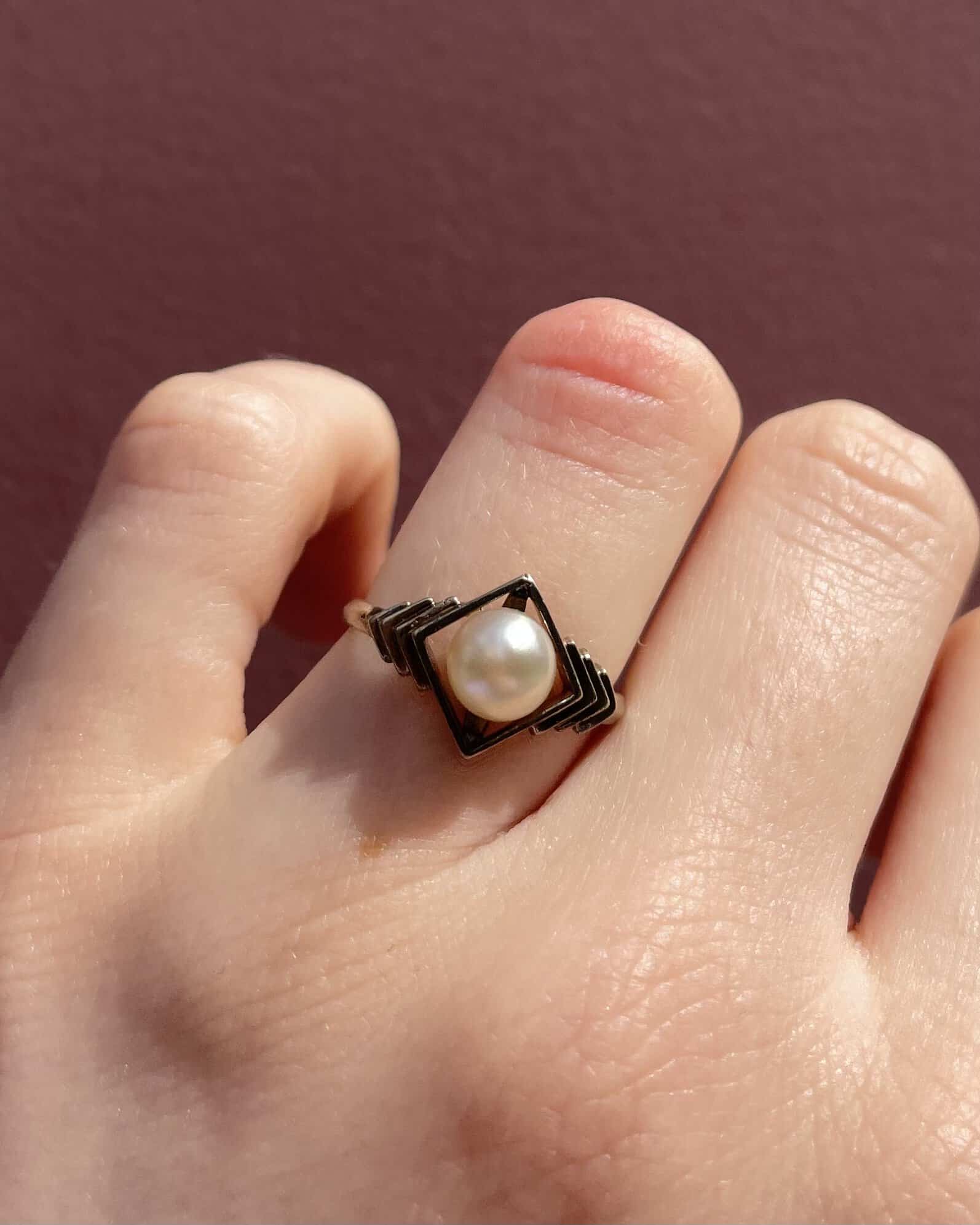 Bague Vintage Art - Déco Perle "Azalée" - Elliade Paris