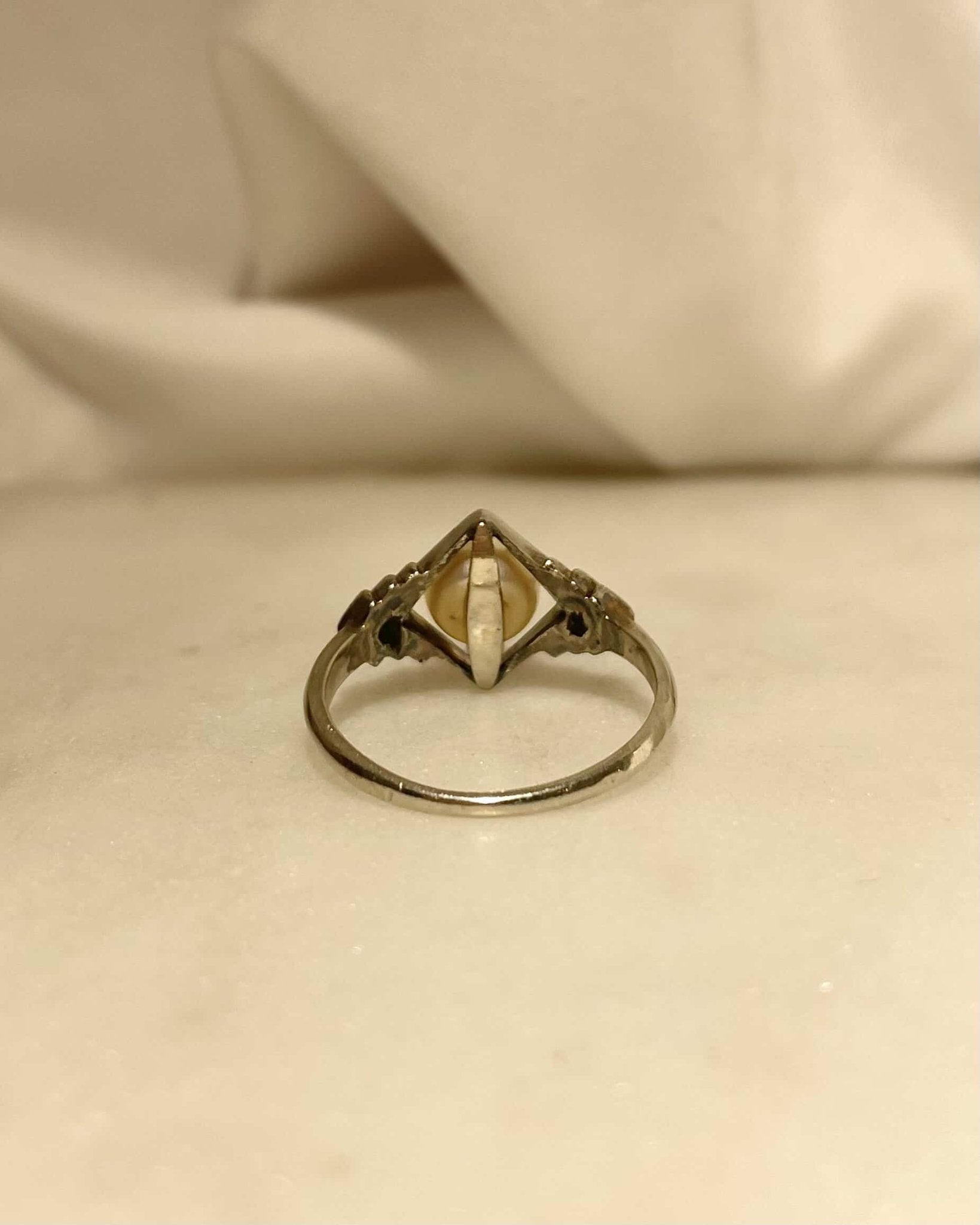 Bague Vintage Art - Déco Perle "Azalée" - Elliade Paris