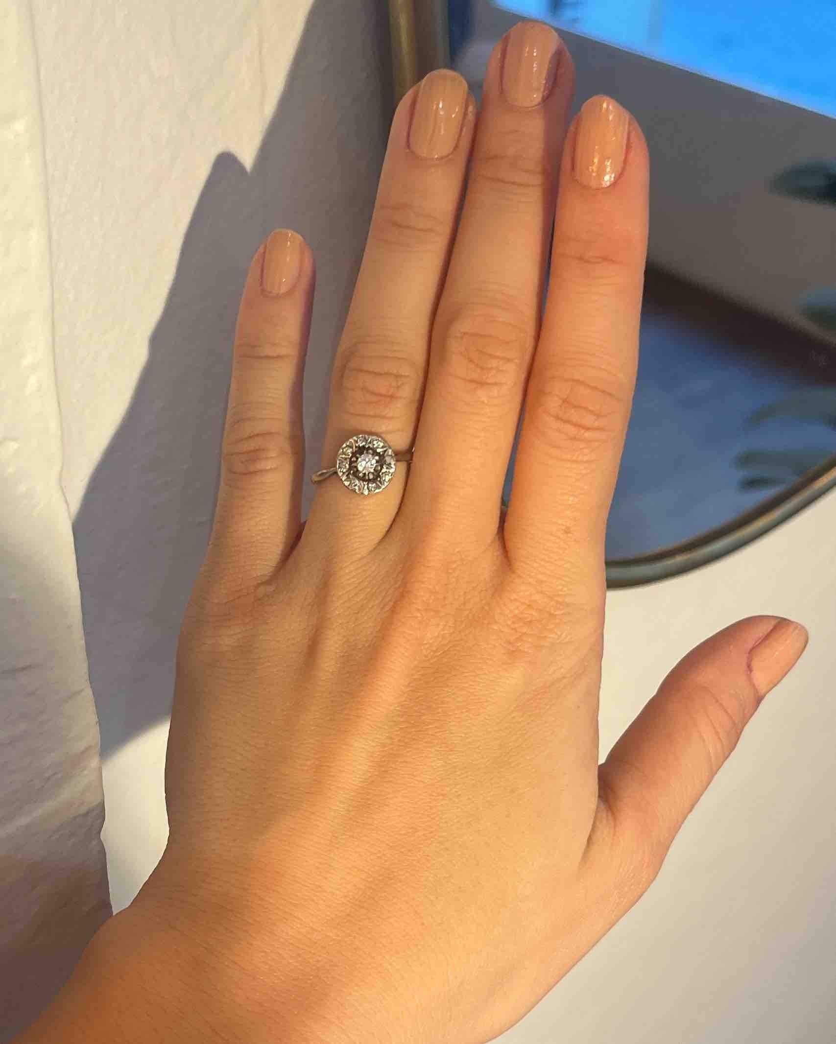 Anillo de diamantes art déco "Ohana"