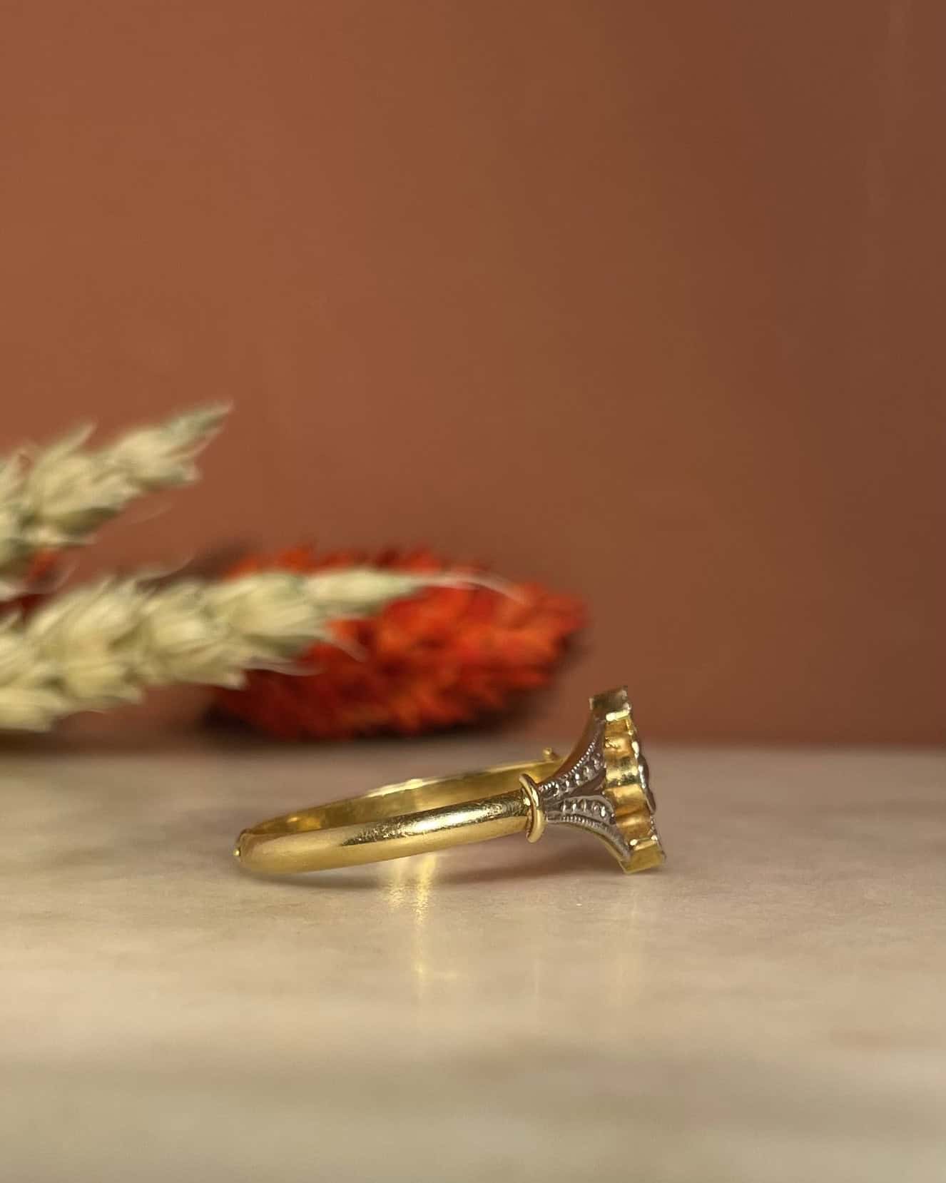 Bague Vintage Art Nouveau Diamant "Aude" - Elliade Paris