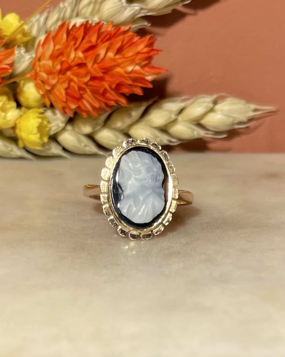 Bague vintage Camée Agate "Eleanor" - Elliade Paris