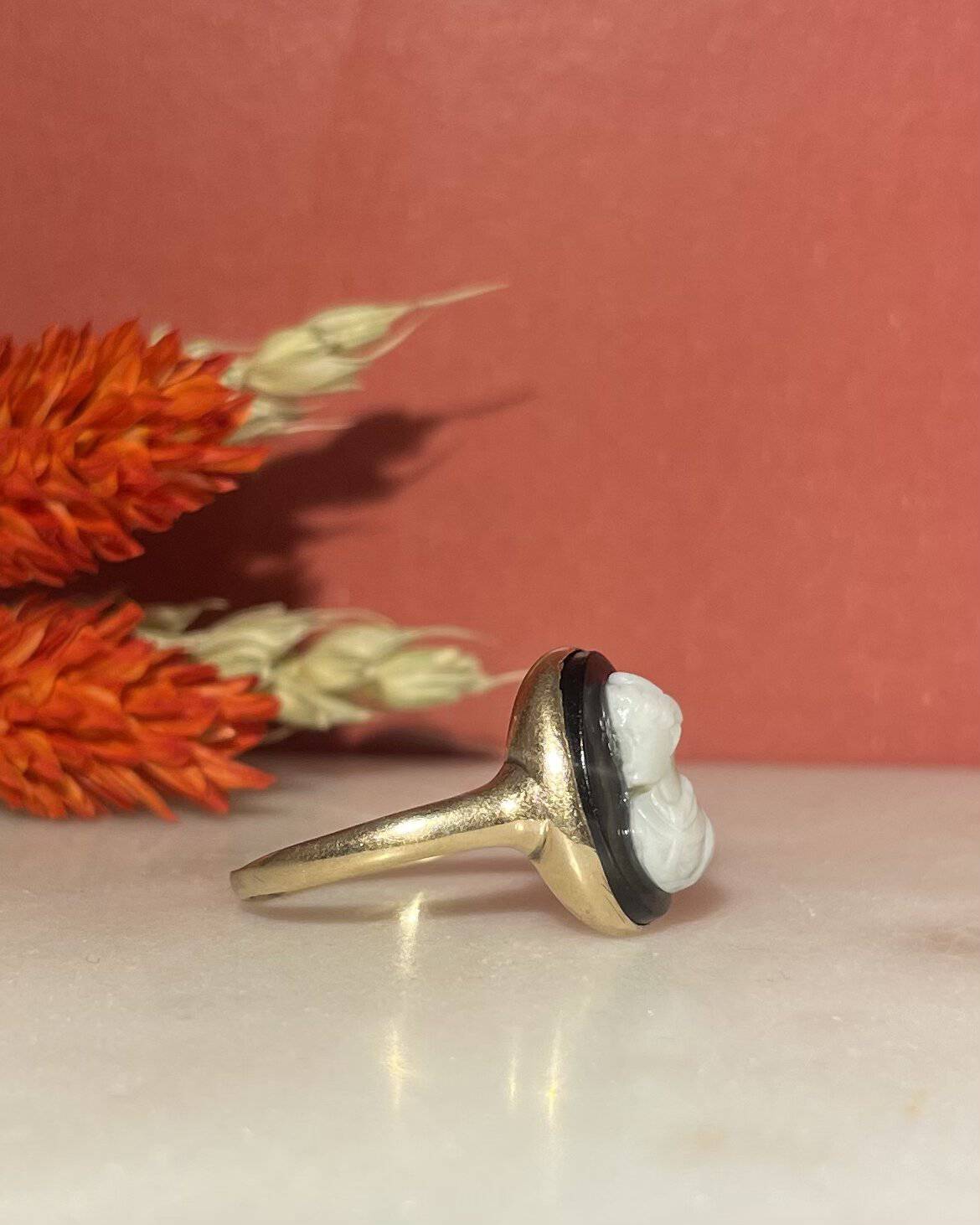 Bague vintage Camée Agate "Thora" - Elliade Paris