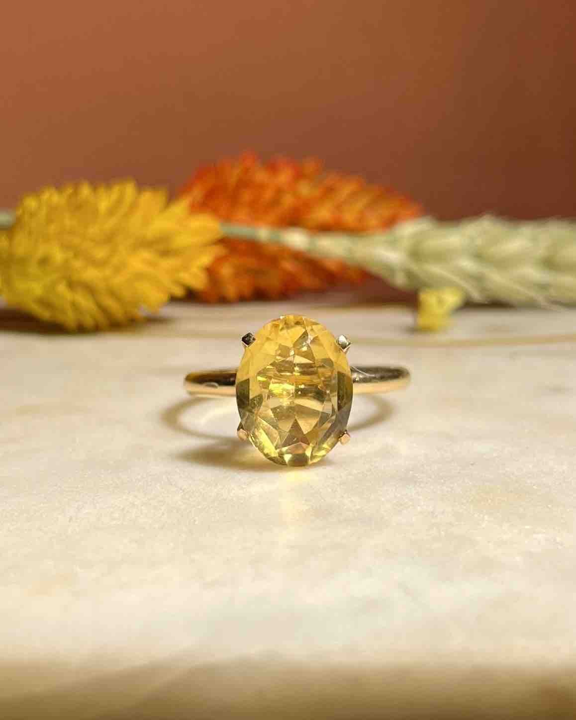 Bague vintage citrine "Dylaria" - Elliade Paris