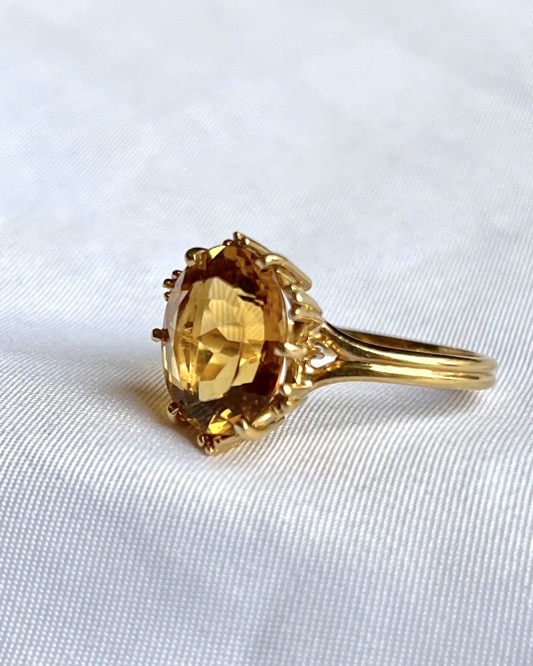 Bague vintage citrine "Ambra"