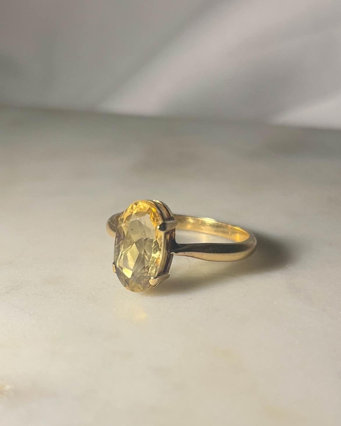 Bague vintage citrine "Samia" - Elliade Paris