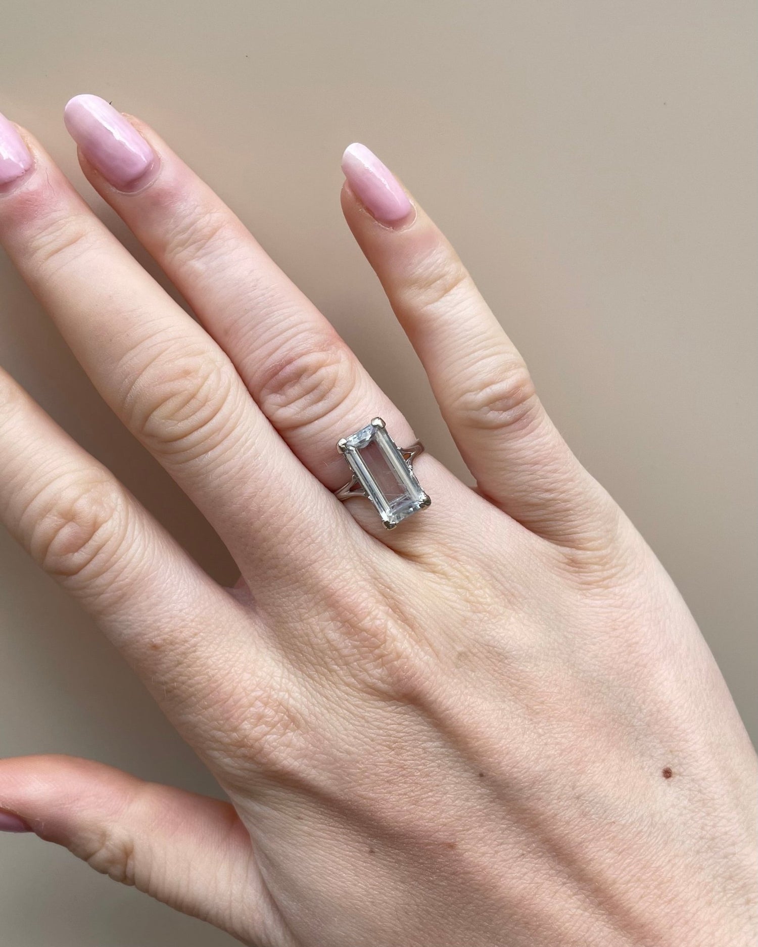 Bague Vintage Cocktail Aigue - marine 3 carats "Sanna" - Elliade Paris