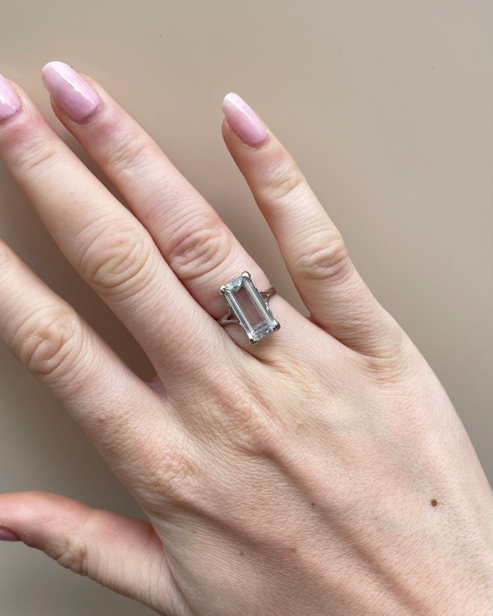 Bague Vintage Cocktail Aigue - marine 3 carats "Sanna" - Elliade Paris