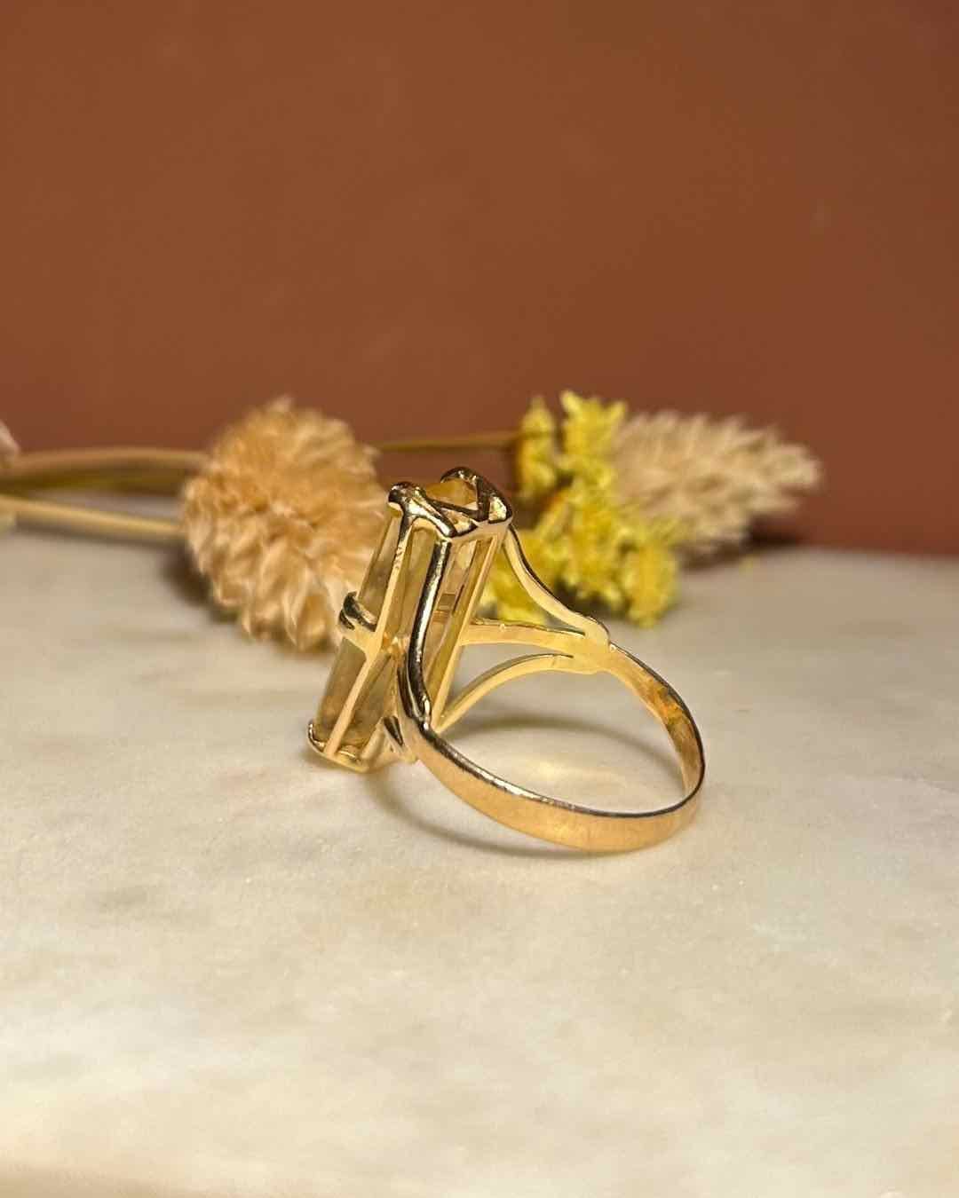 Bague vintage cocktail Citrine "Alizée" - Elliade Paris
