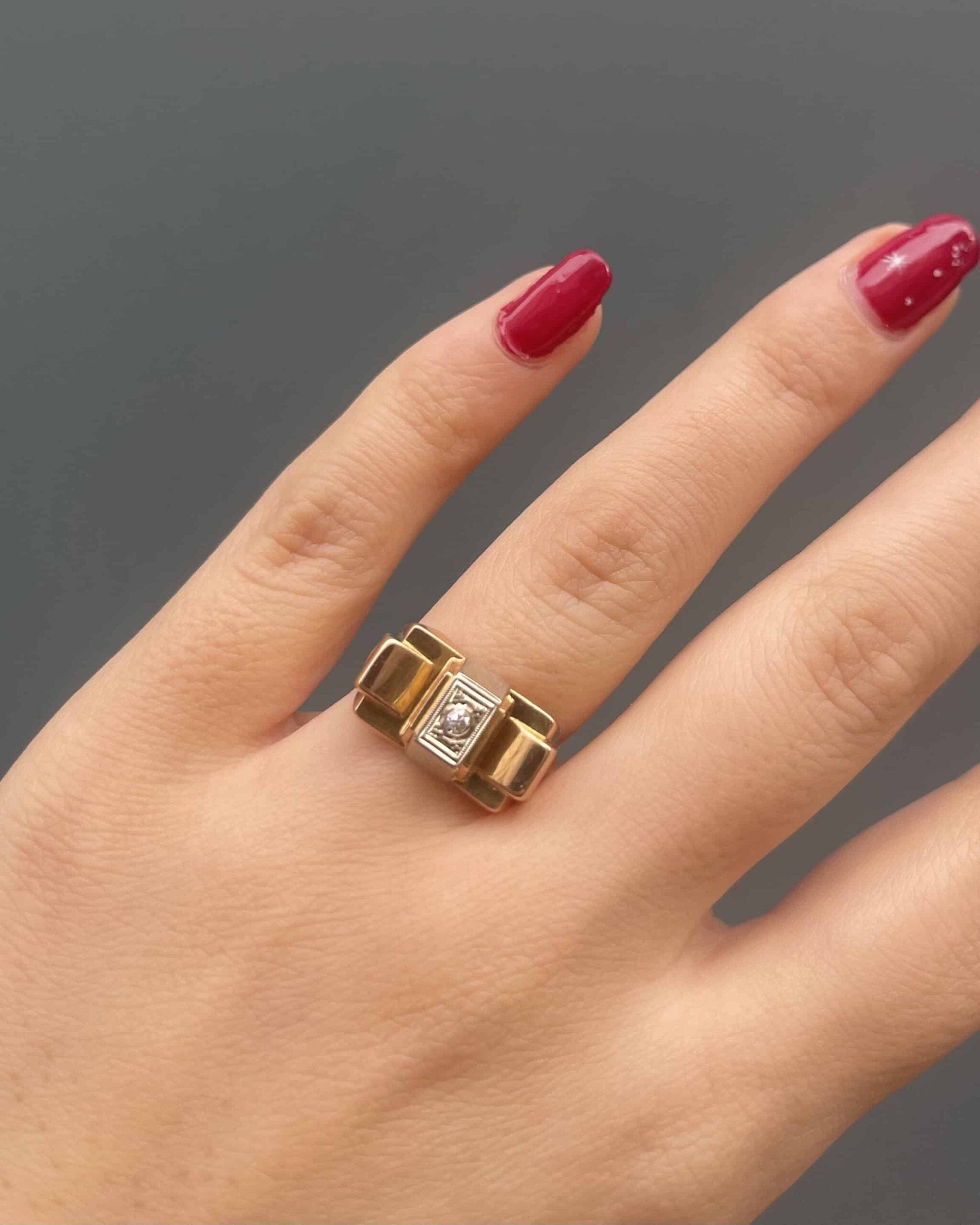 Bague Vintage Tank Diamant "Tarana"