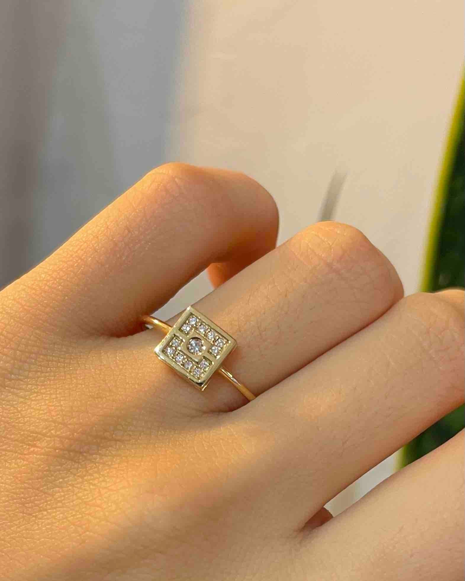 Bague Vintage Diamants 0.14 Carat "Gwenaëlle" - Elliade Paris