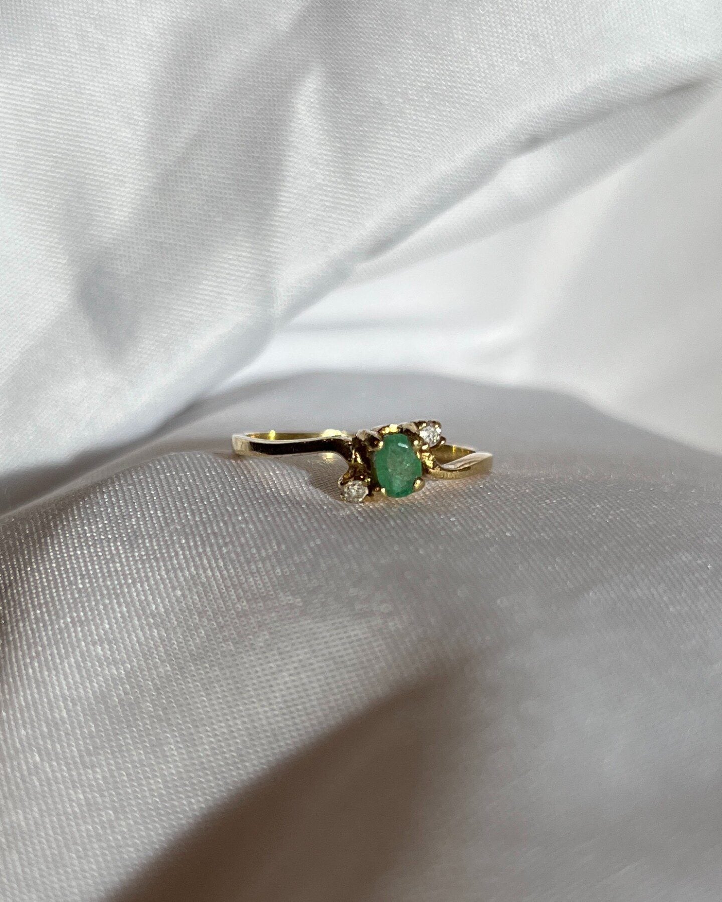 Bague trilogie émeraude et diamants "Léa" - Elliade Paris