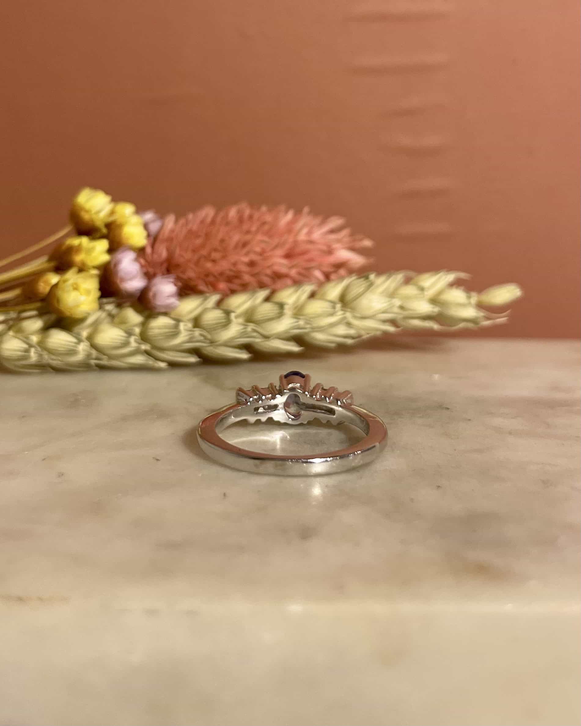 Bague Trilogie Tanzanite 0.60 carat & Diamants "Eleonore"