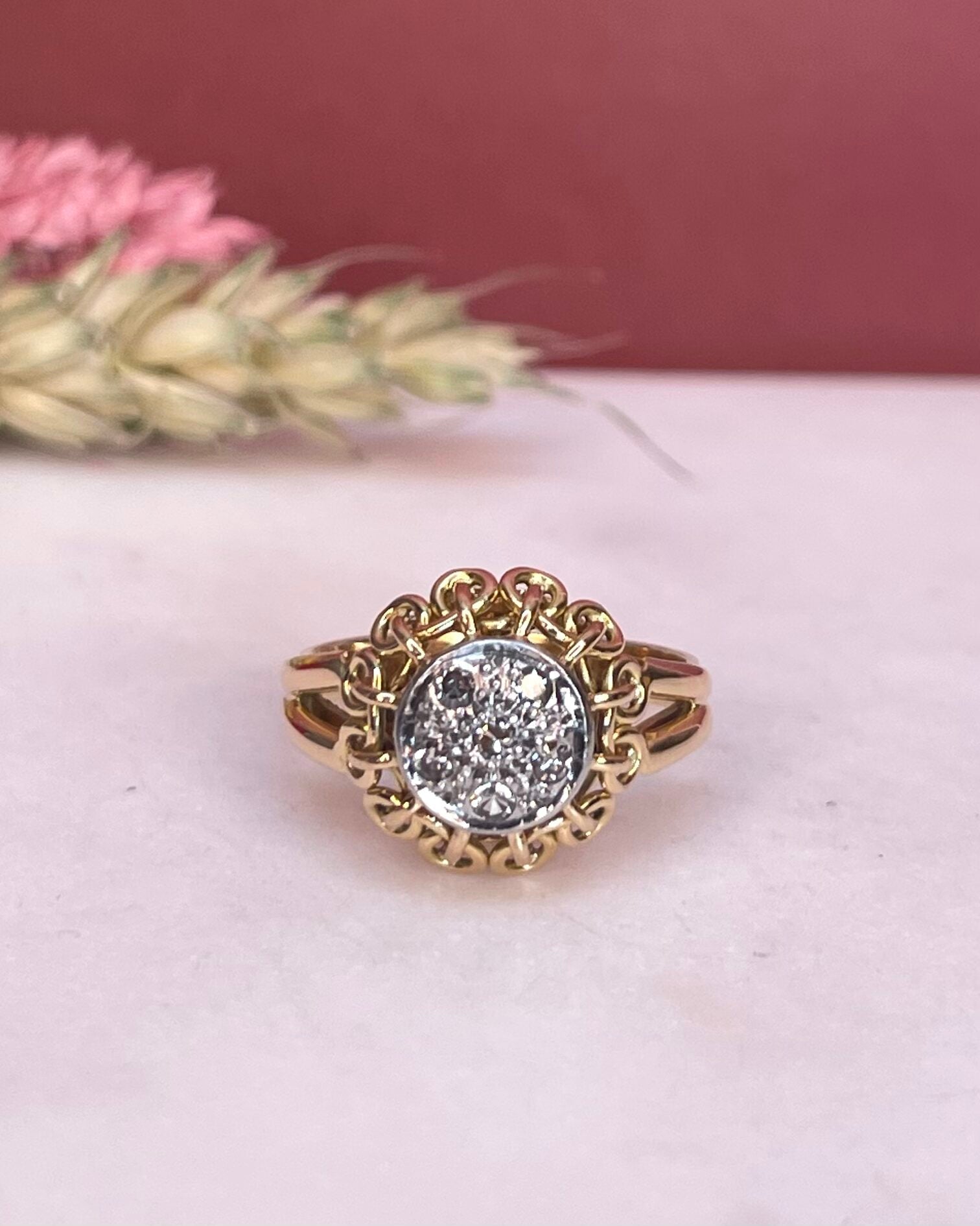 Bague Vintage Fleur Diamants "Solenn" - Elliade Paris