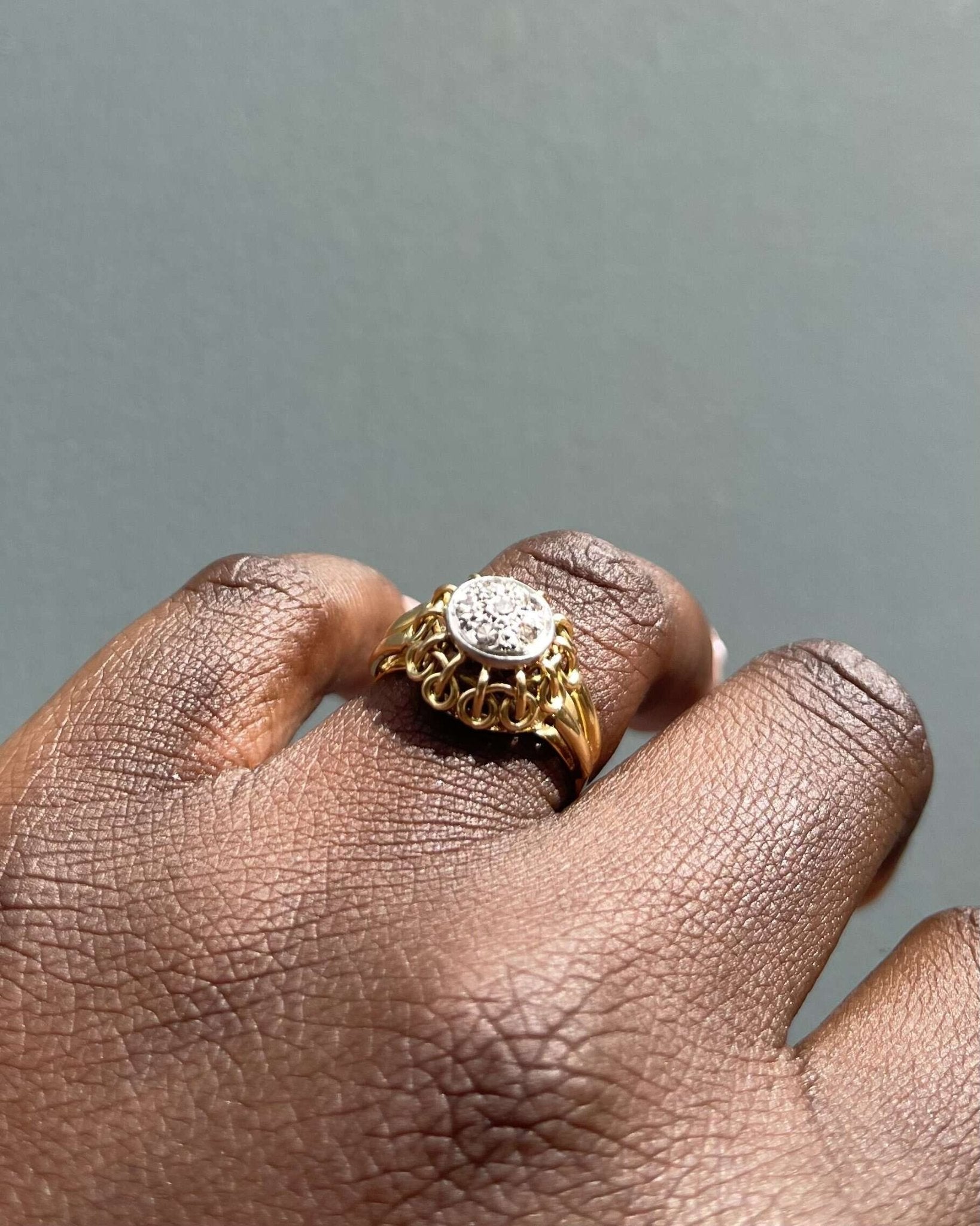 Bague Vintage Fleur Diamants "Solenn" - Elliade Paris