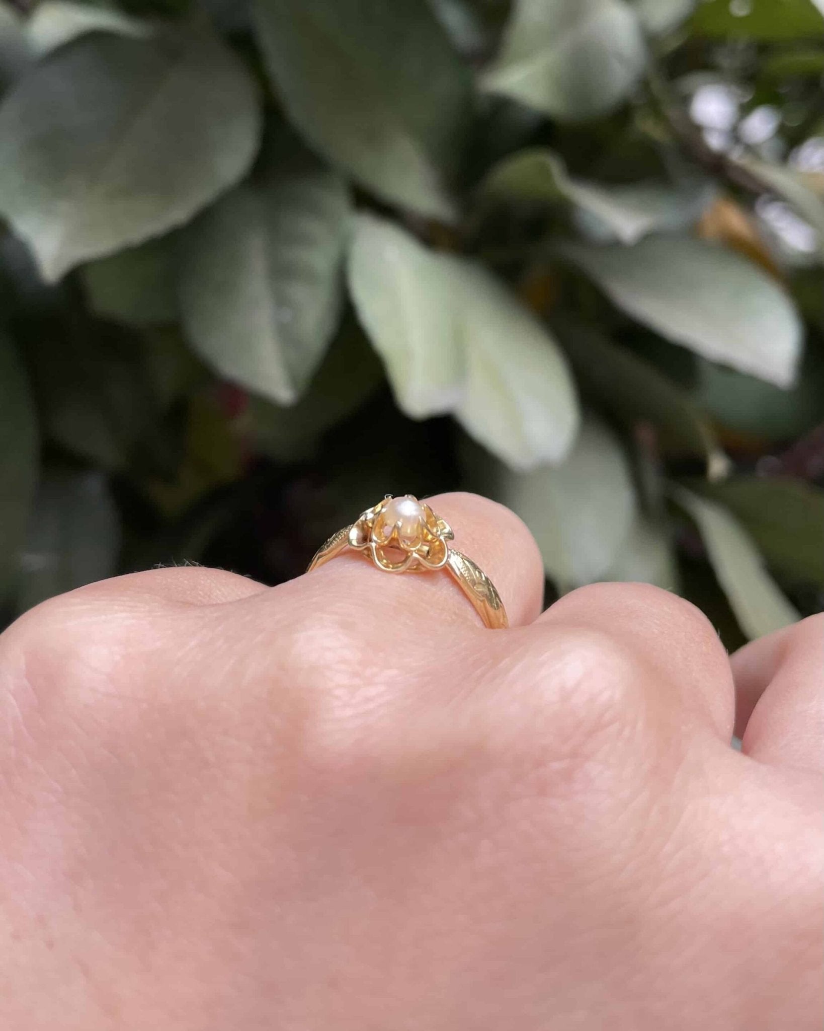 Bague Vintage Fleur Perle "Aly" - Elliade Paris