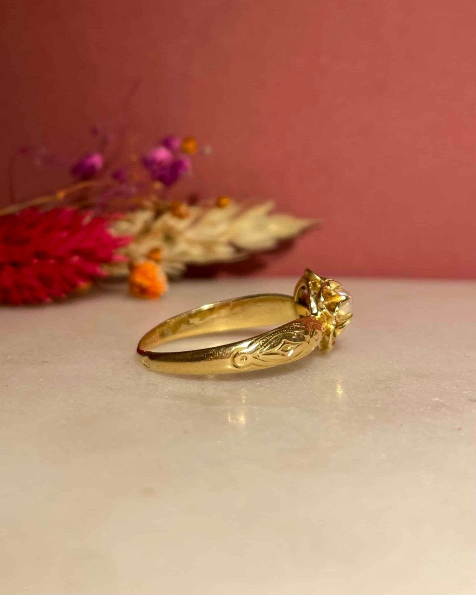 Bague Vintage Fleur Perle "Aly" - Elliade Paris