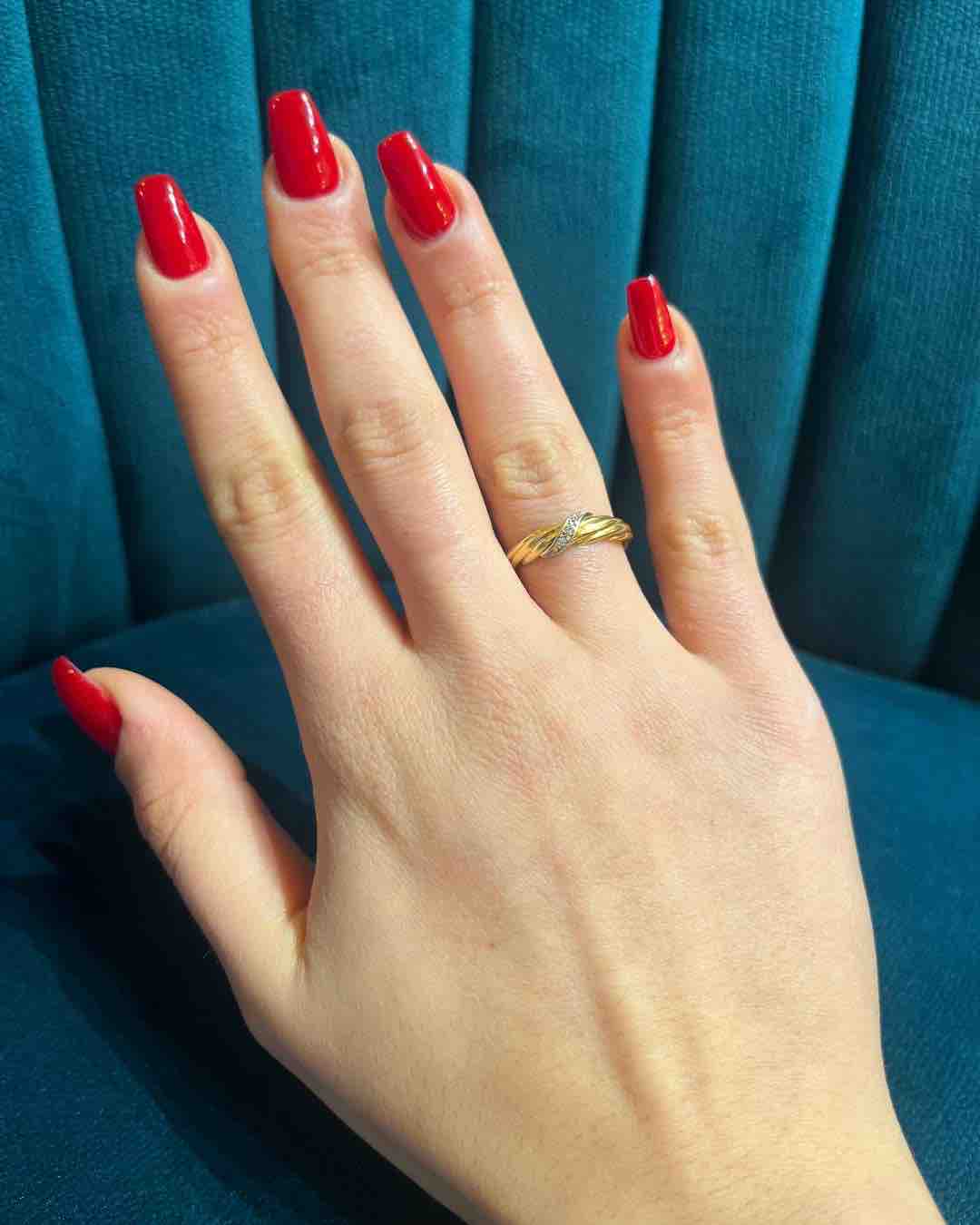 Bague jonc torsadée diamants "Marina"