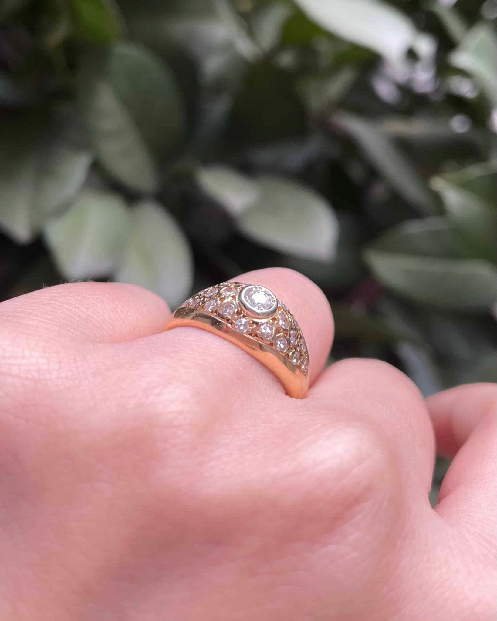Bague Vintage Jonc 21 Diamants "Cassey" - Elliade Paris