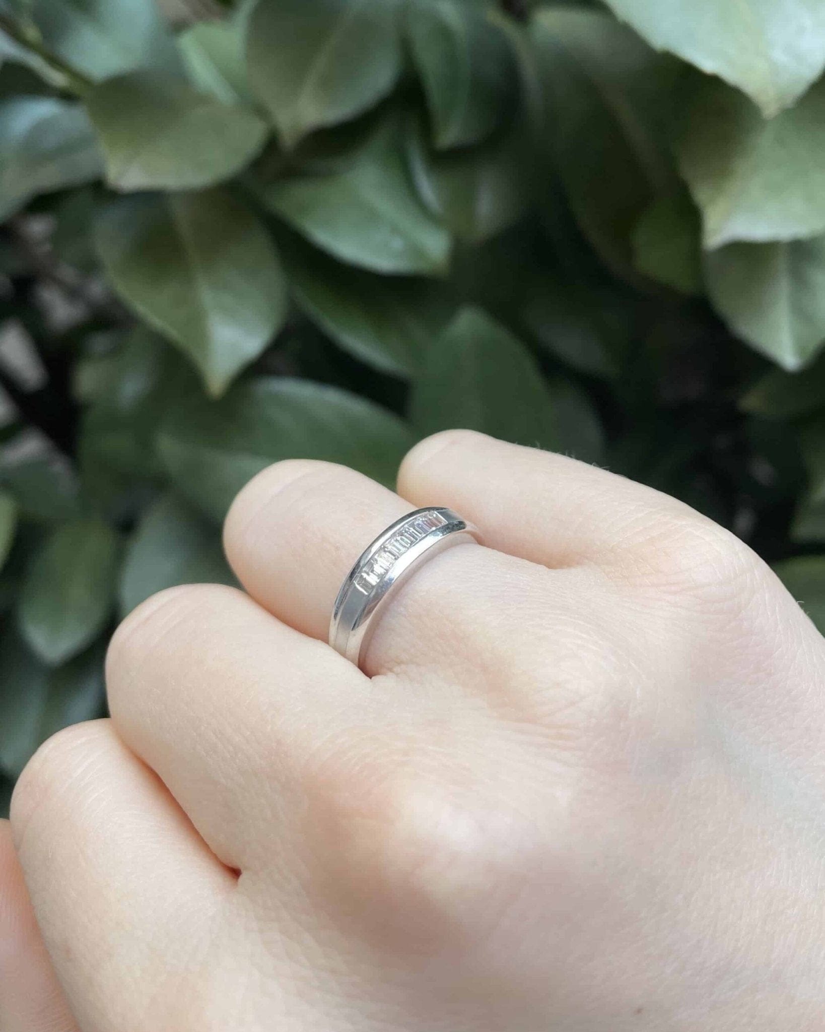 Bague Vintage Jonc 8 Diamants Baguettes "Melinda" - Elliade Paris