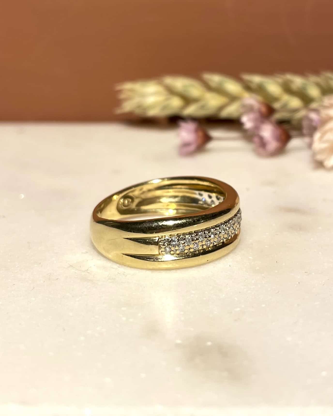 Bague Vintage Jonc Diamants "Deloré" - Elliade Paris