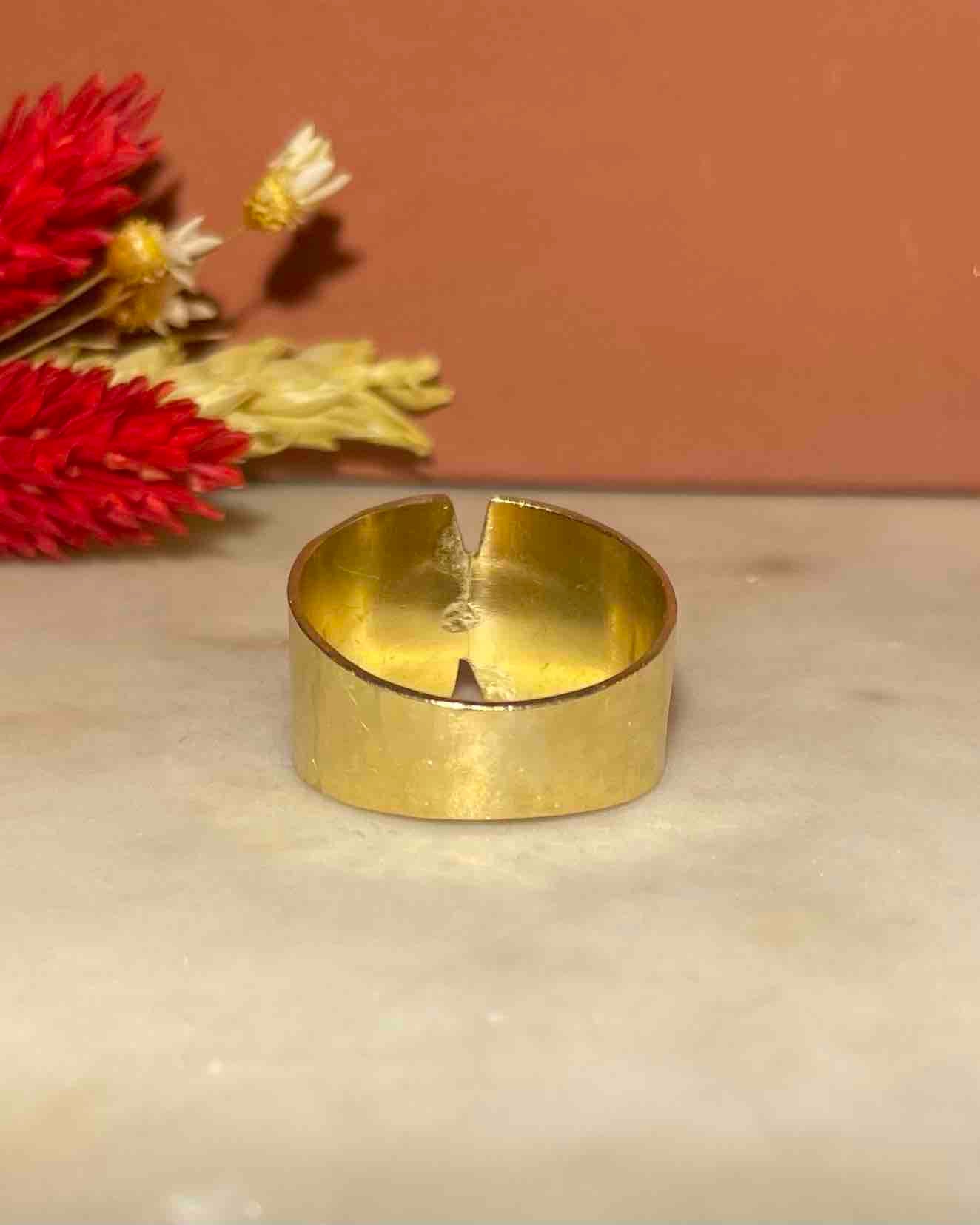 Bague Vintage Jonc Émeraude "Nina" - Elliade Paris
