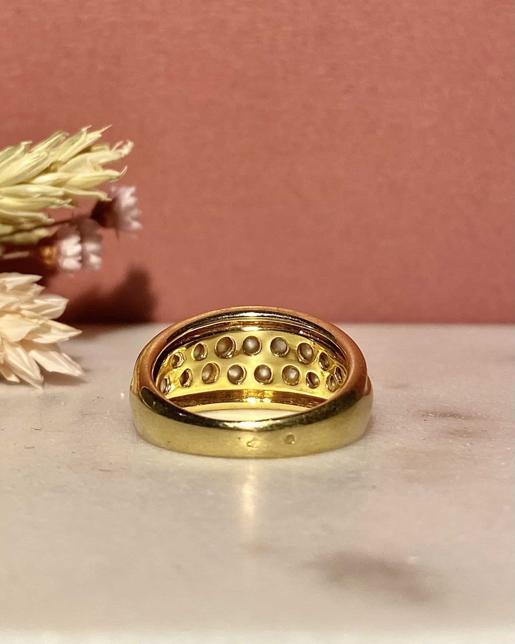 Bague Vintage Jonc Perles "Alison" - Elliade Paris