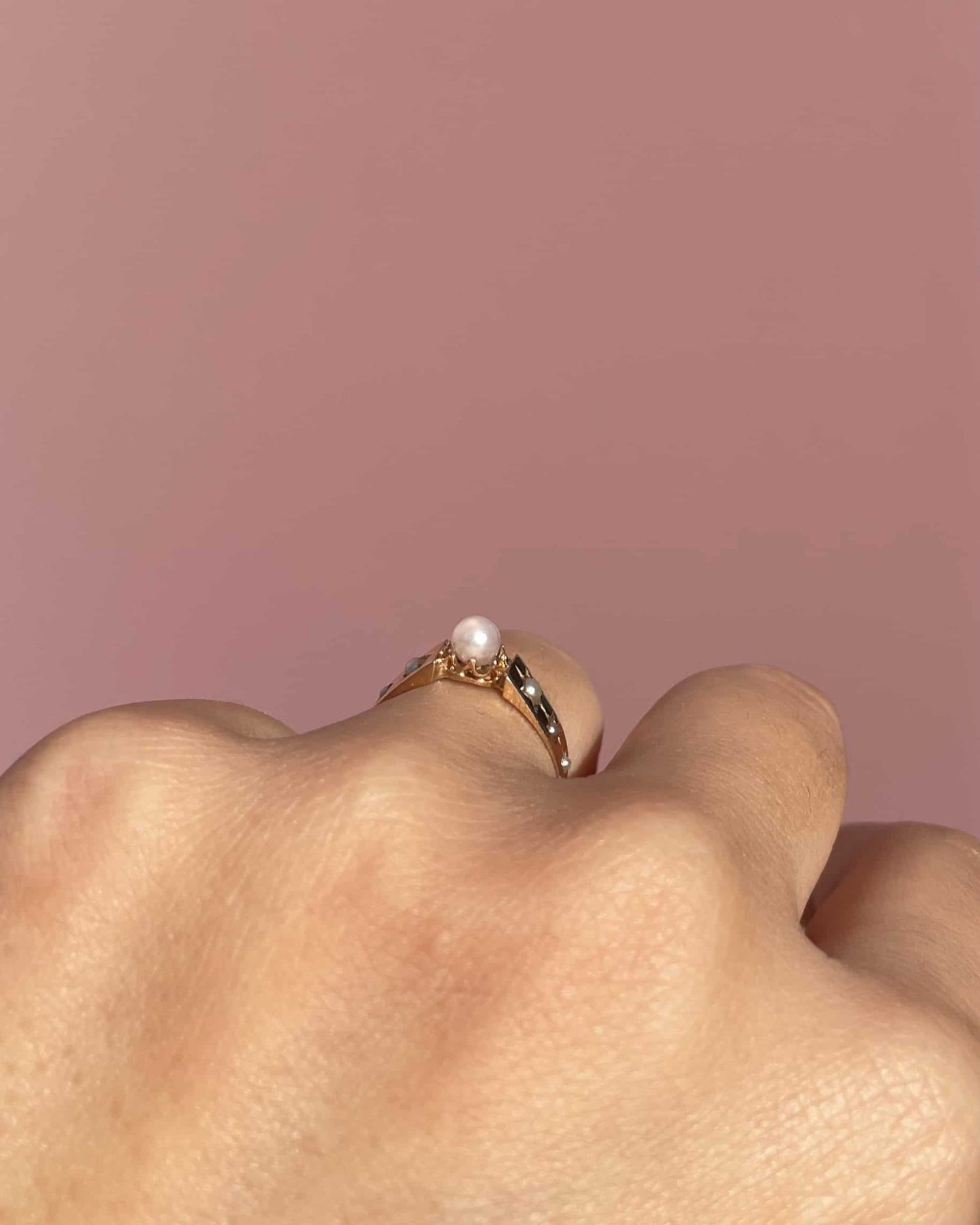 Bague Vintage Jonc Perles "Billie" - Elliade Paris