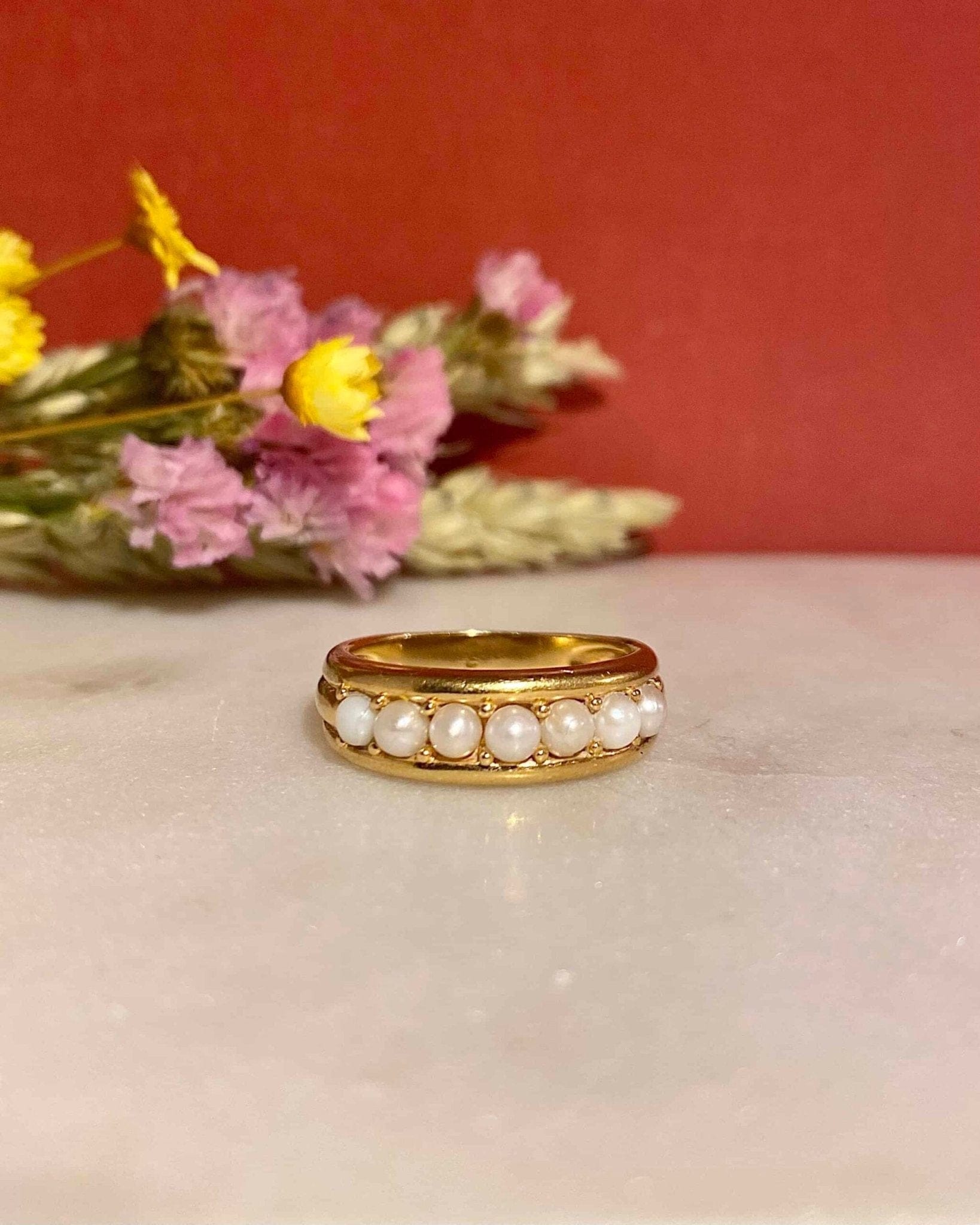 Bague Vintage Jonc Perles "Maya" - Elliade Paris