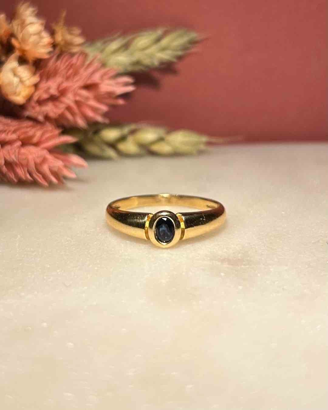 Bague Vintage Jonc Saphir "Clémence" - Elliade Paris