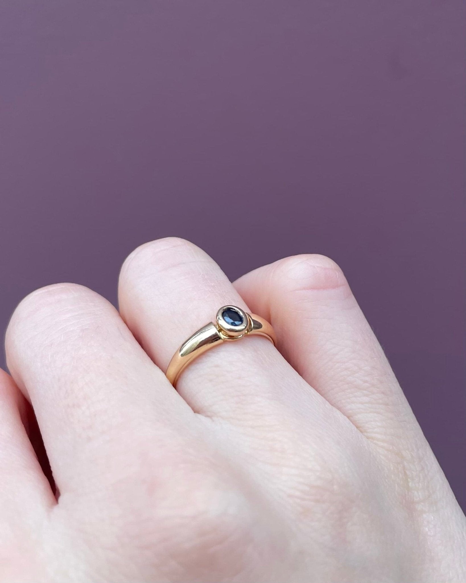 Bague Vintage Jonc Saphir "Clémence" - Elliade Paris