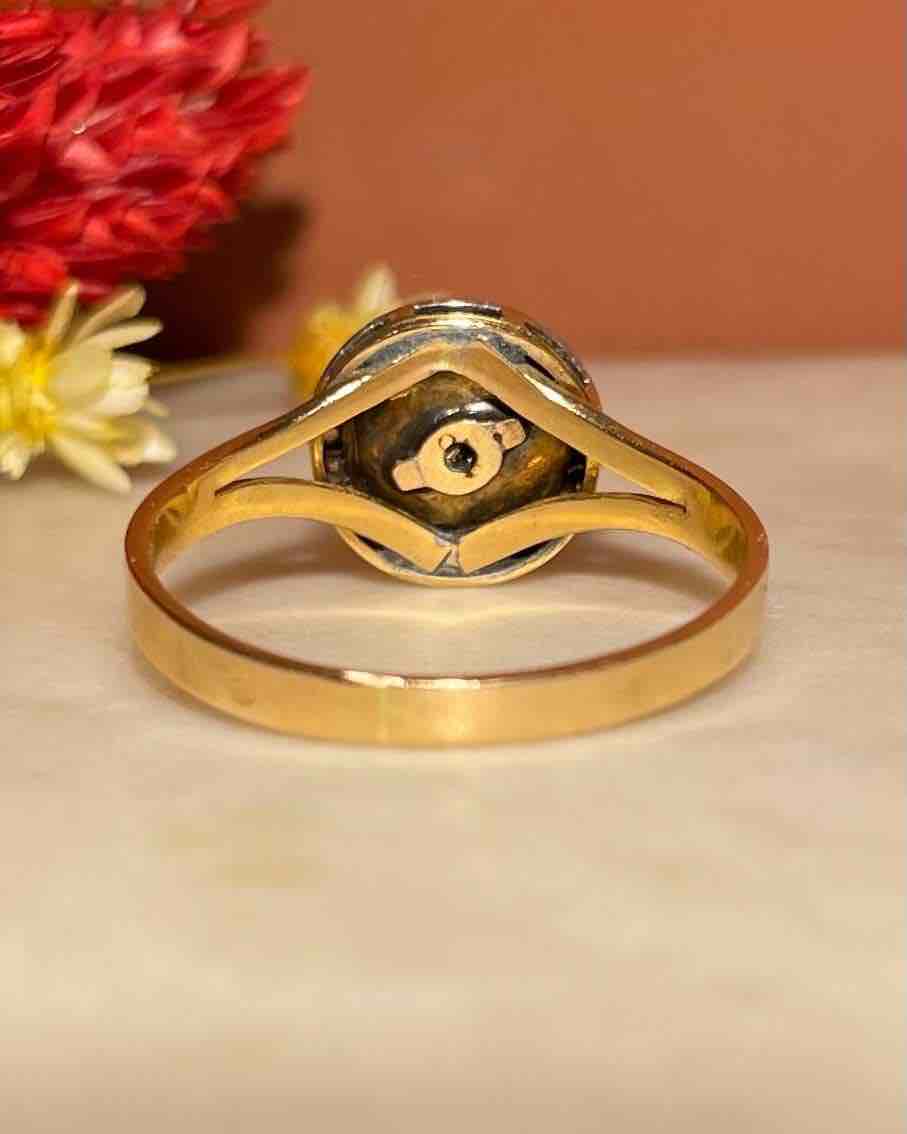 Bague vintage Lapis - Lazuli et Diamants "Olivia" - Elliade Paris