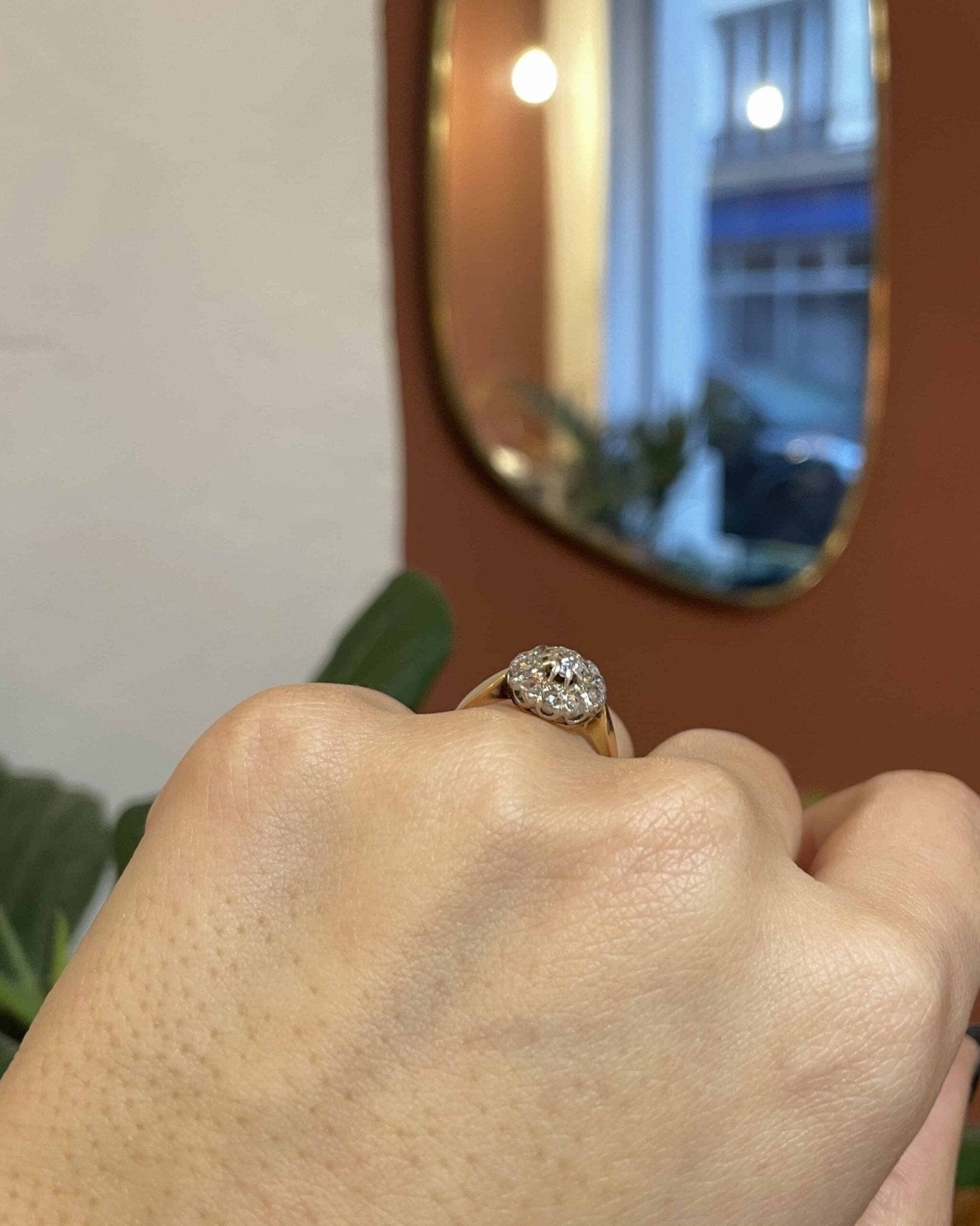 Bague Vintage Marguerite 11 Diamants 0.58 carat "Marlène" - Elliade Paris