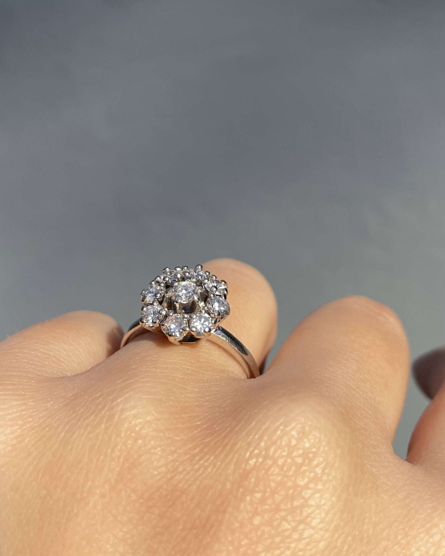 Bague Vintage Marguerite Diamants 1 carat "Caly" - Elliade Paris