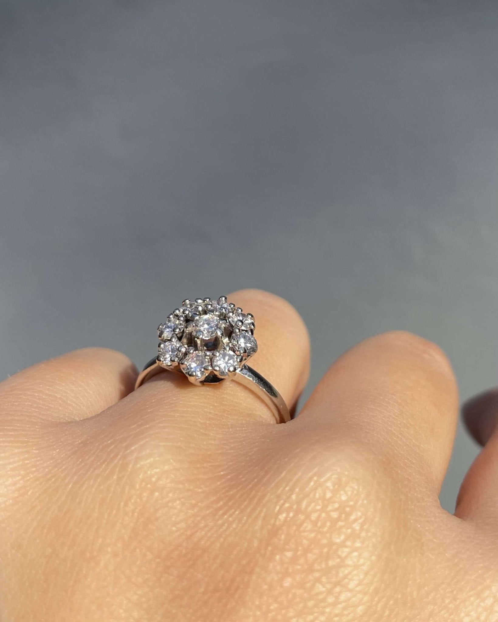 Bague Vintage Marguerite Diamants 1 carat "Caly" - Elliade Paris