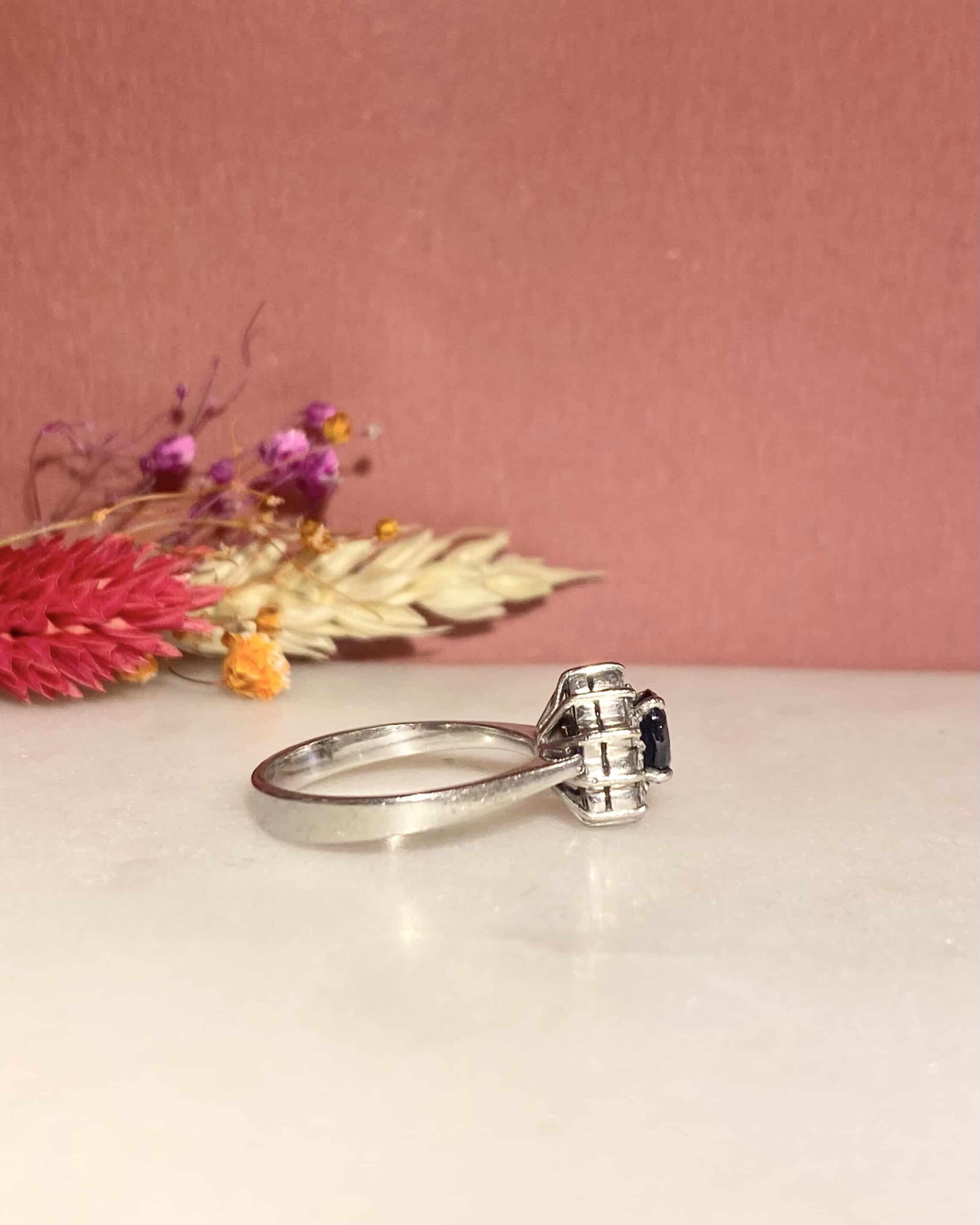 "Delphine" 0.55 carat Sapphire & Diamond Daisy Ring