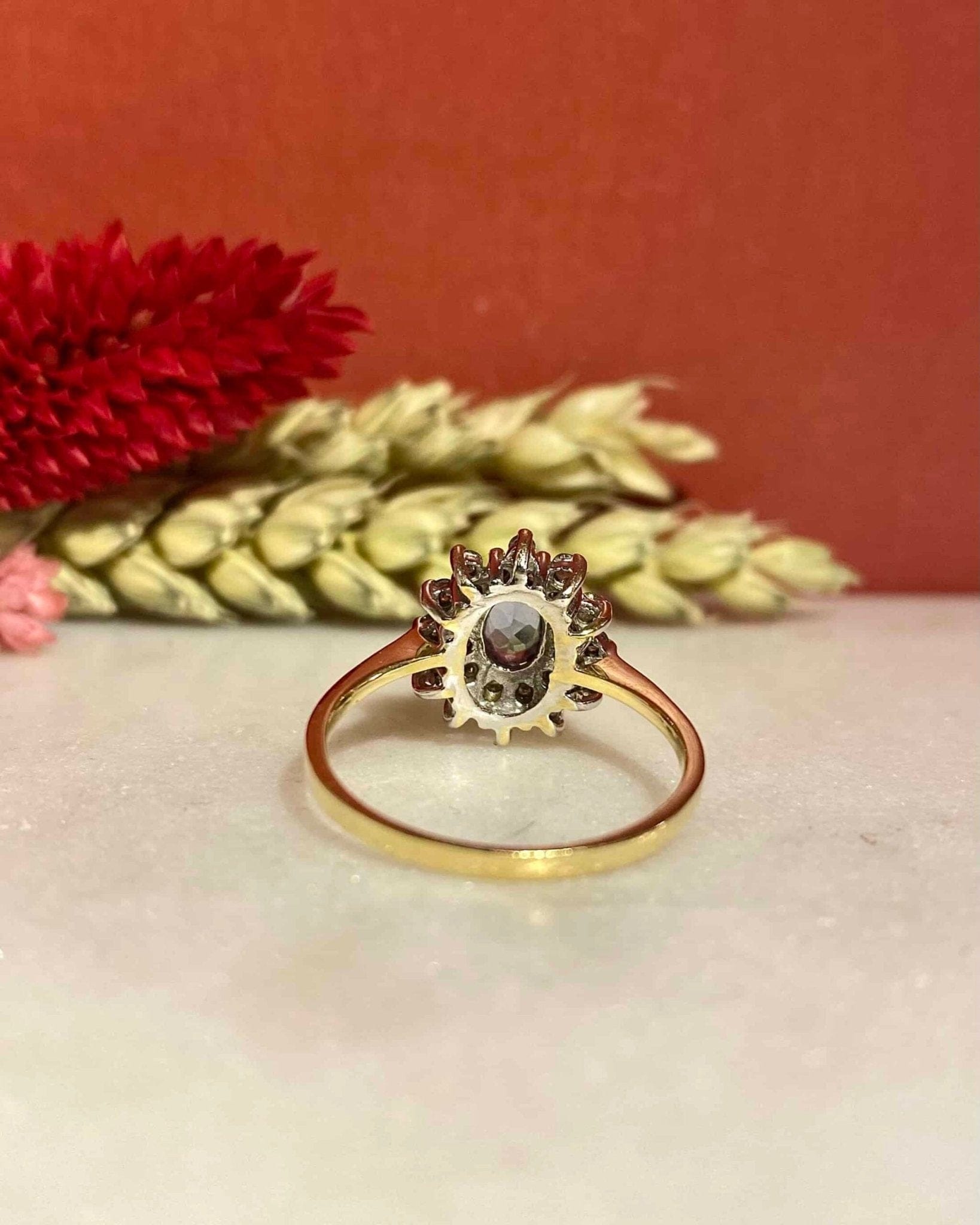 Bague Vintage Marguerite Iolite & Diamants "Hortense" - Elliade Paris