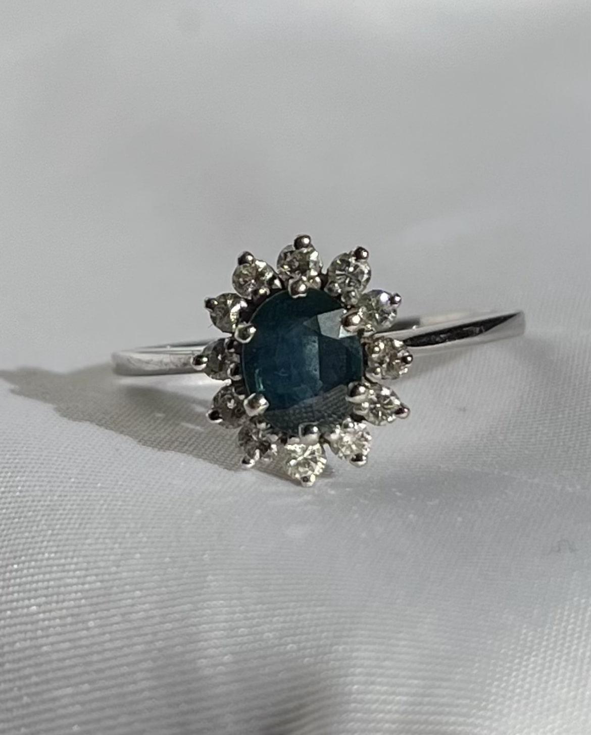 Bague Vintage Marguerite Saphir "Manille" - Elliade Paris
