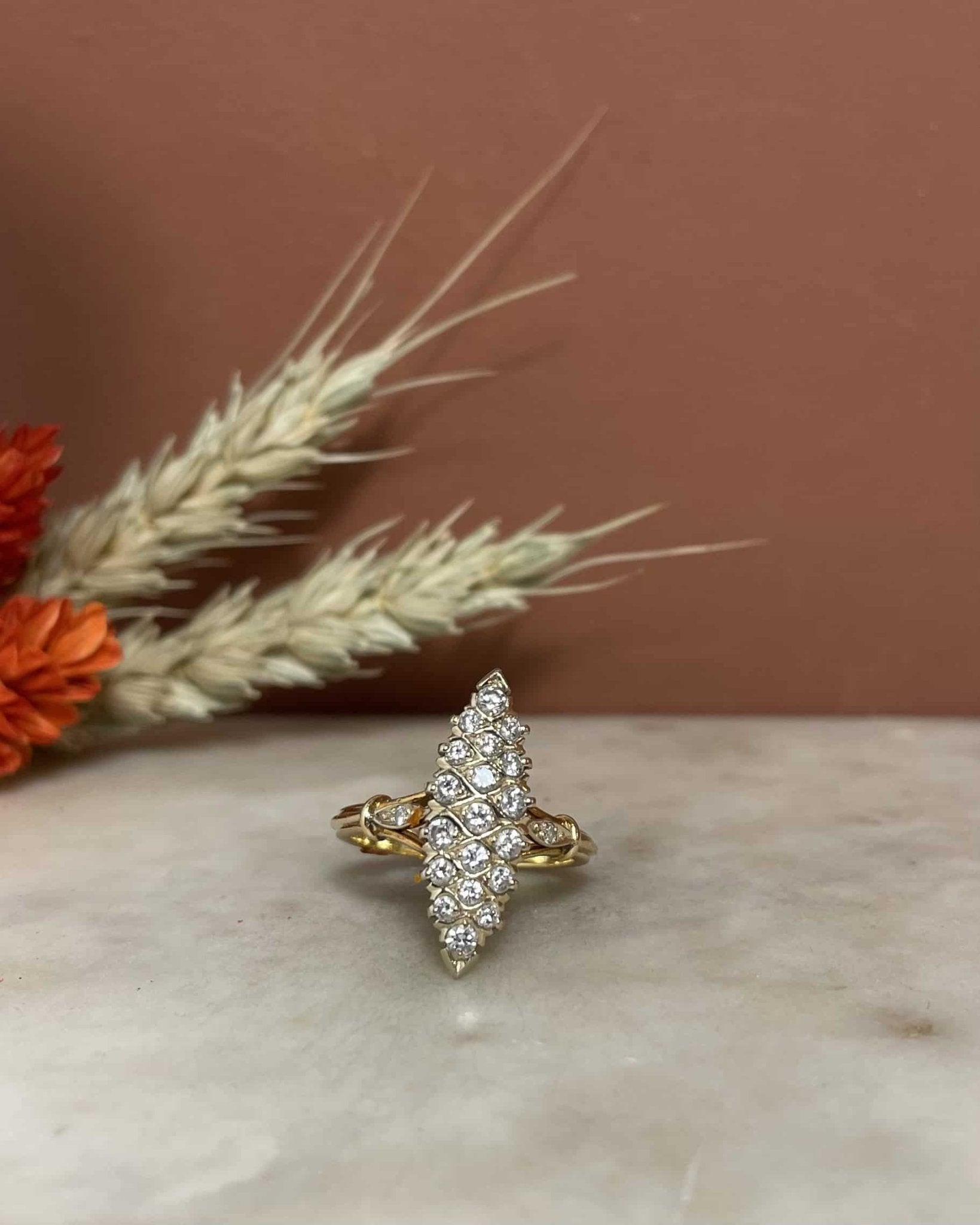 Bague Vintage Marquise 19 Diamants "Piper" - Elliade Paris