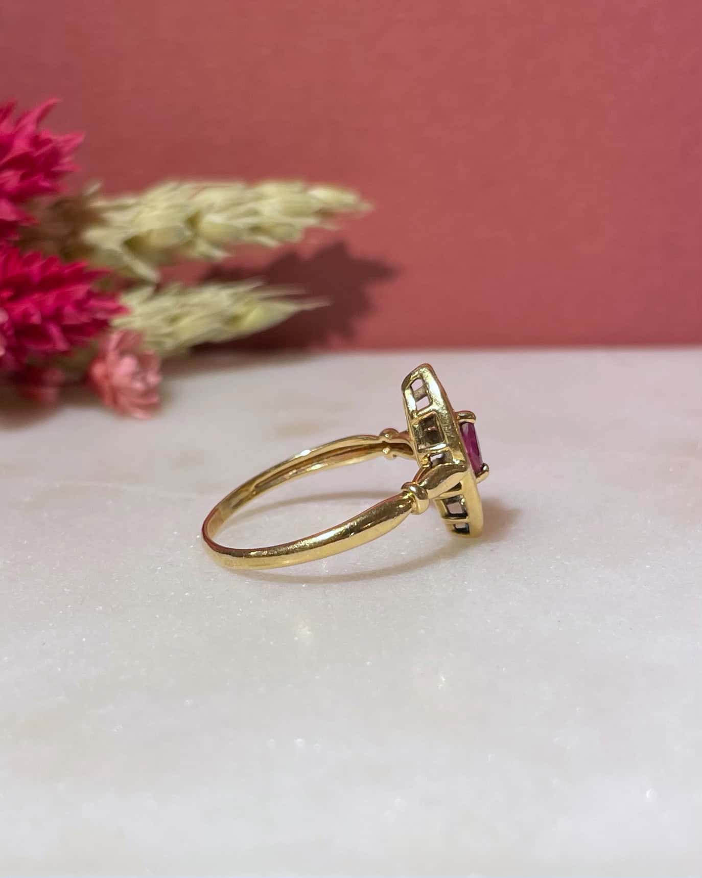 Bague Vintage Marquise Rubis "Luena" - Elliade Paris