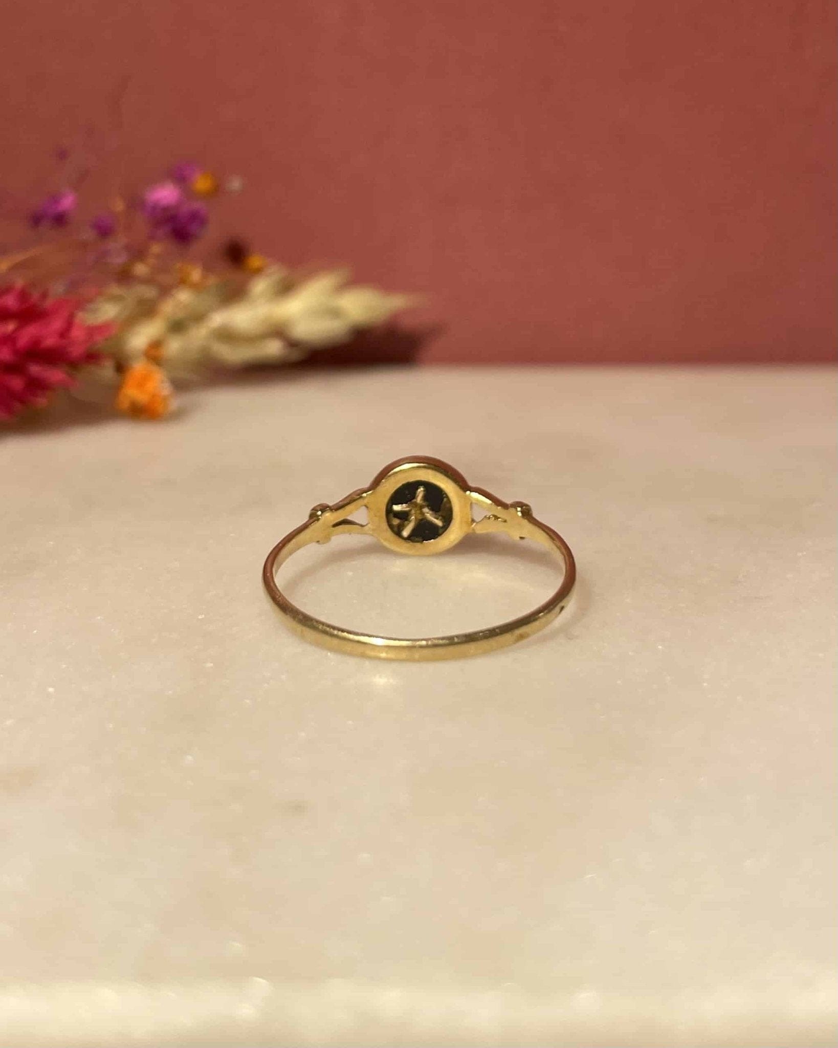 Bague Vintage Onyx & Diamant "Eleonore" - Elliade Paris