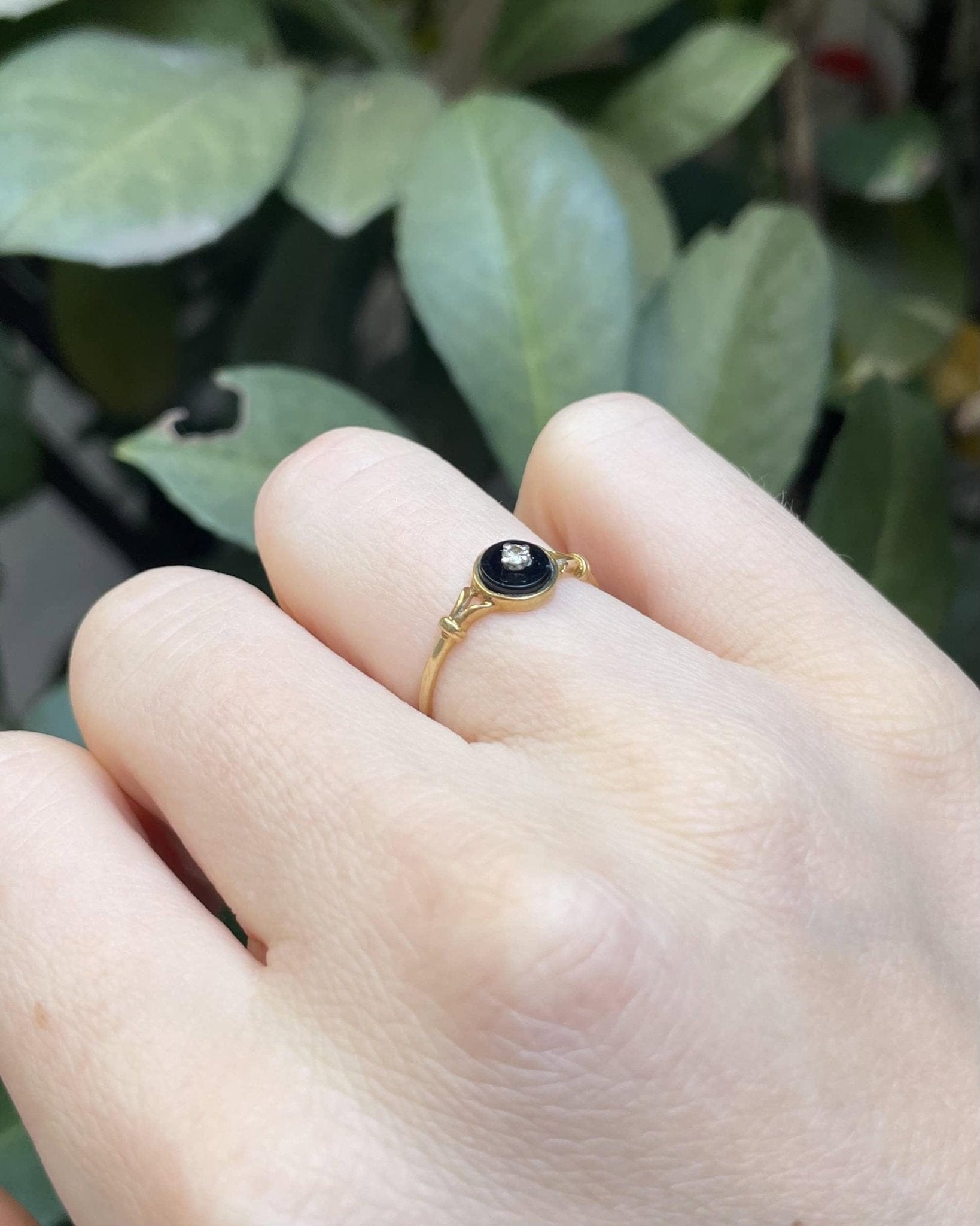 Bague Vintage Onyx & Diamant "Eleonore" - Elliade Paris