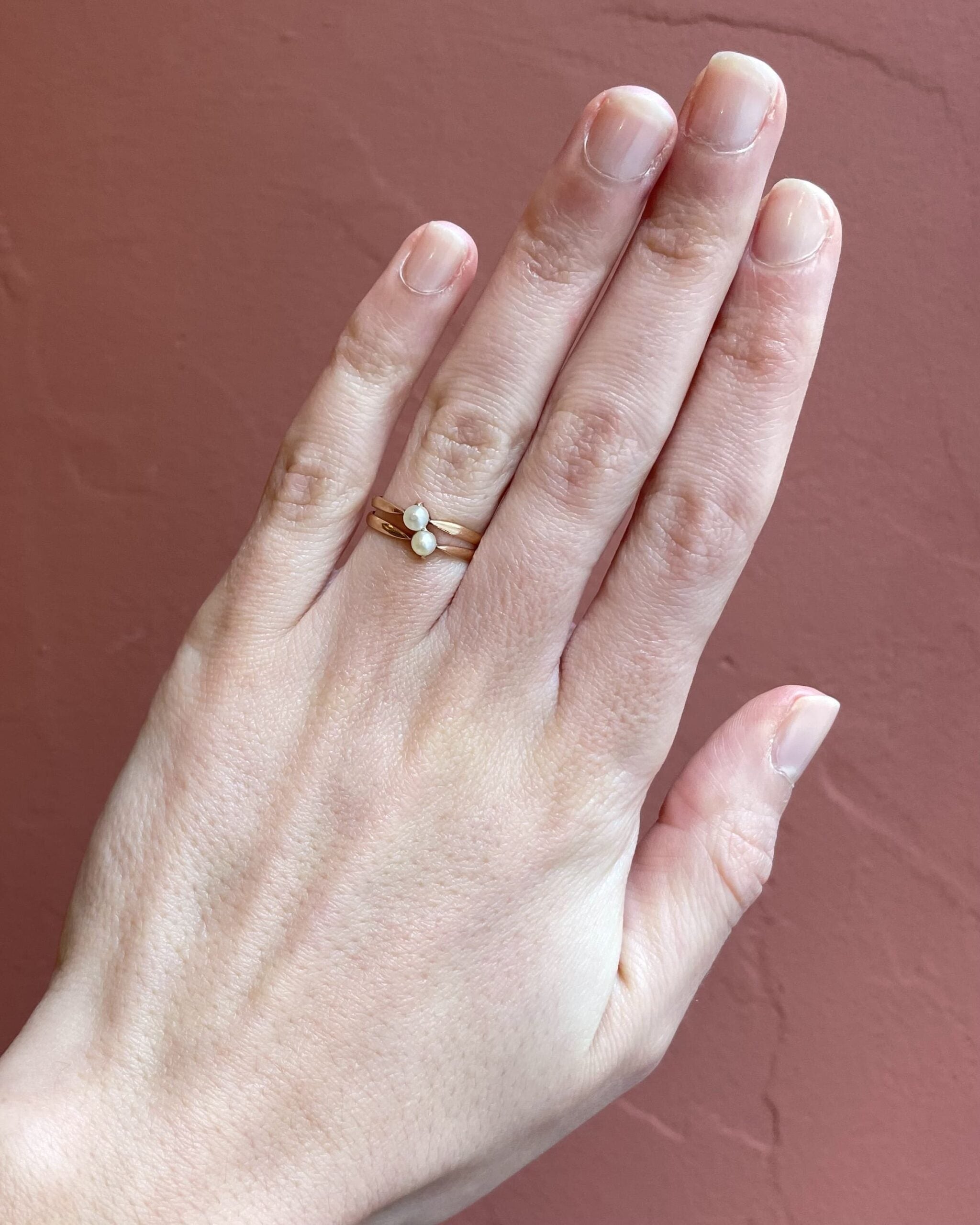 Bague Toi & Moi Perles "Roselia"