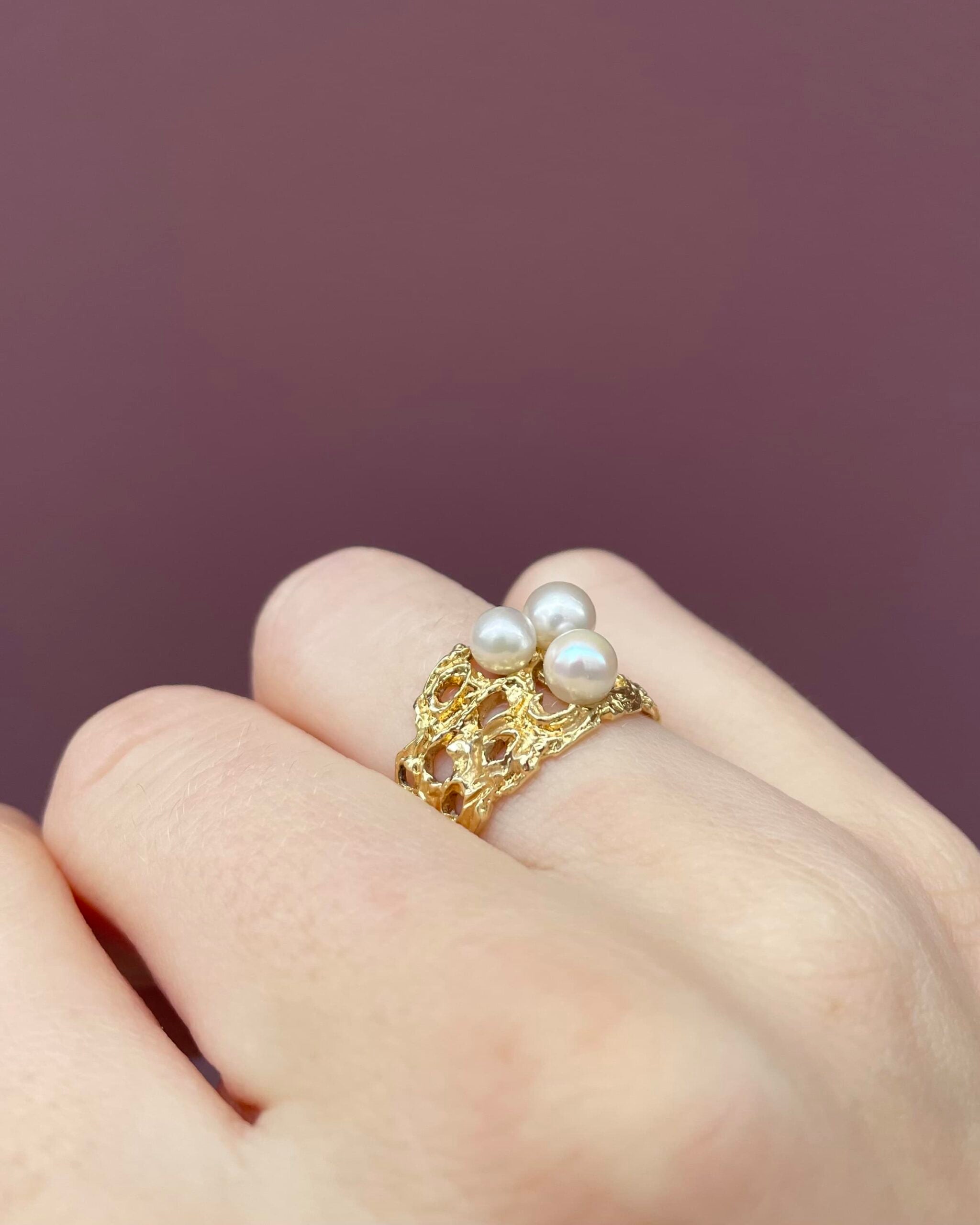 Anillo brazalete de perla "Iselda"