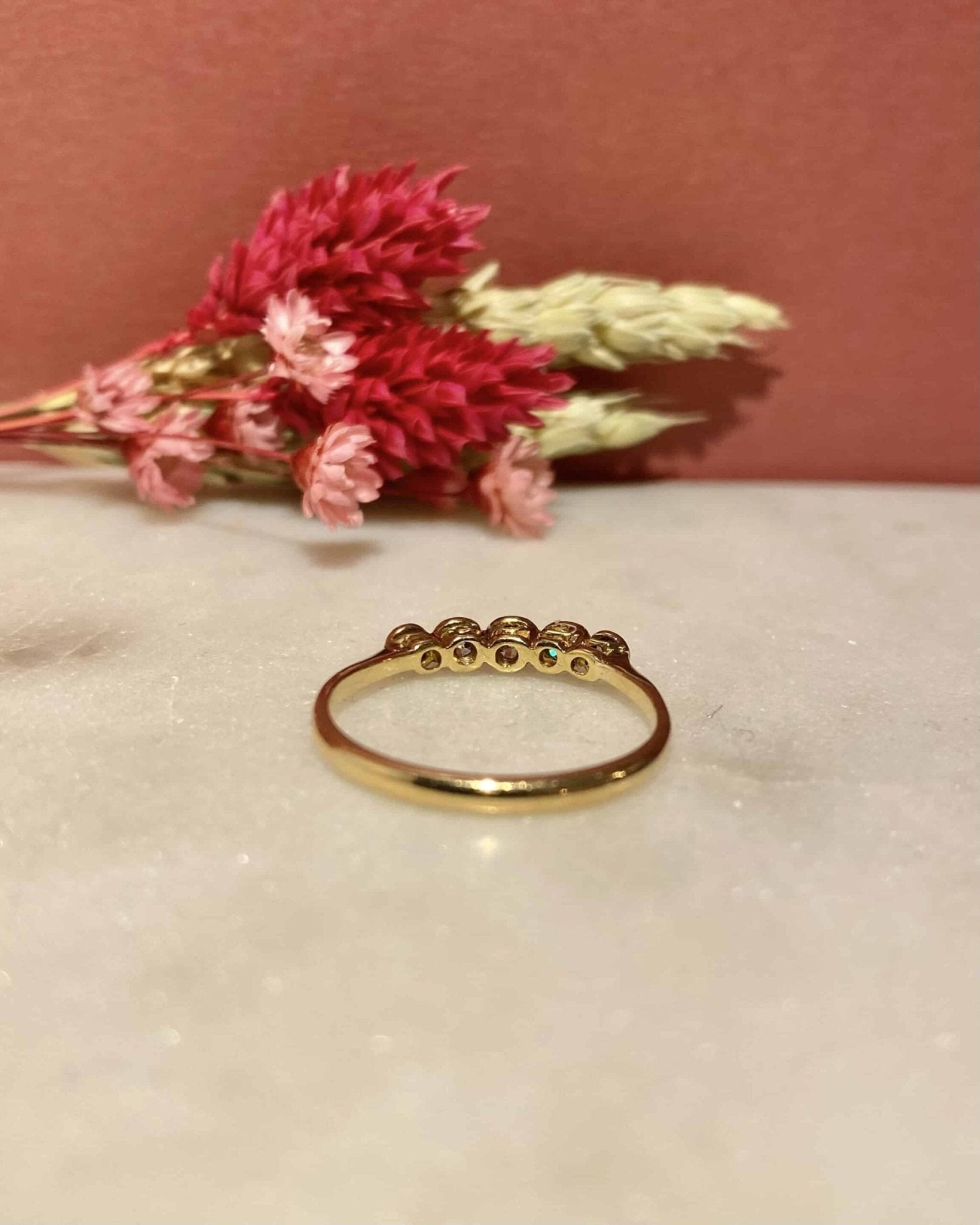 Bague Vintage Rivière 5 Diamants 0.34 carat "Bruna" - Elliade Paris