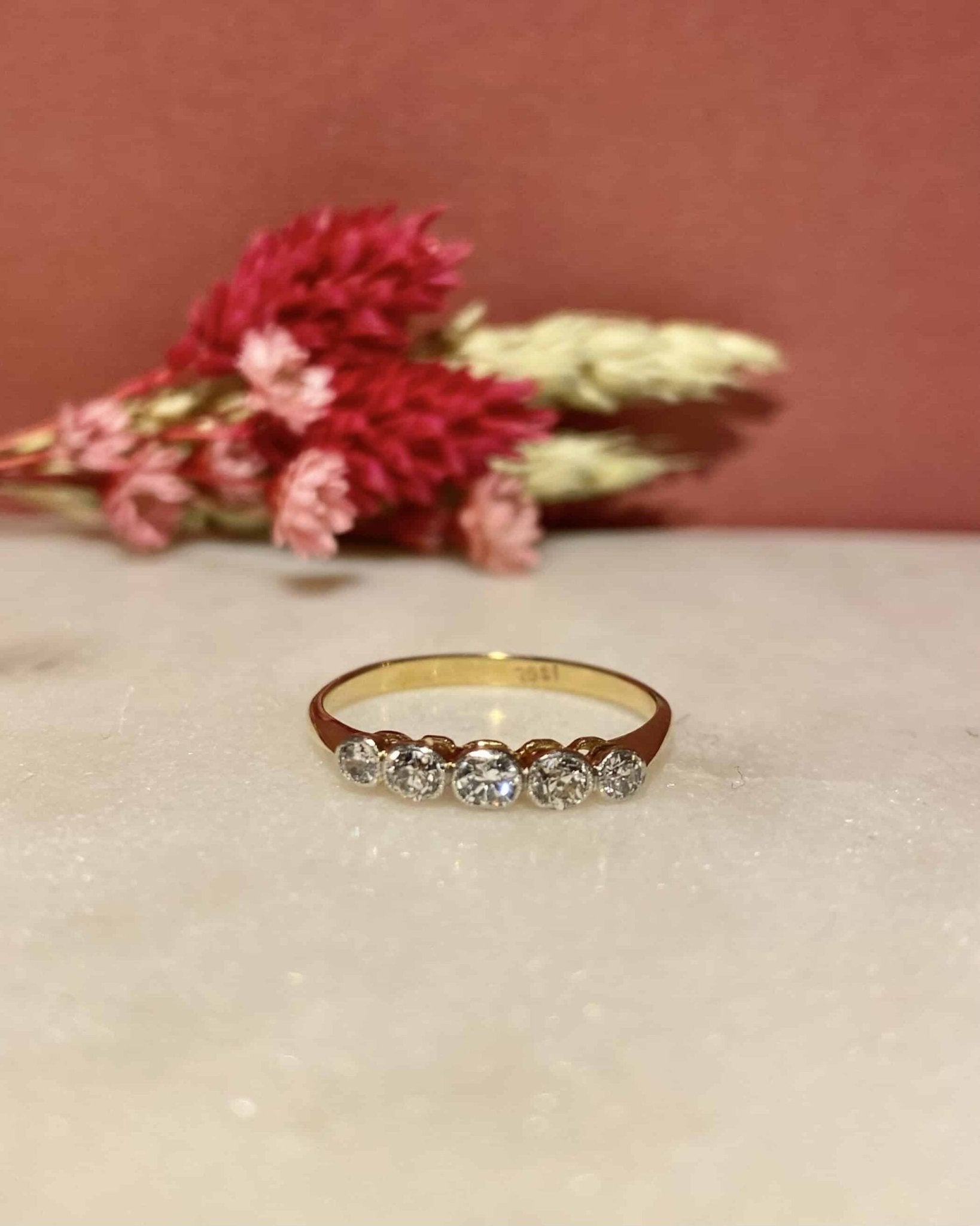 Bague Vintage Rivière 5 Diamants 0.34 carat "Bruna" - Elliade Paris