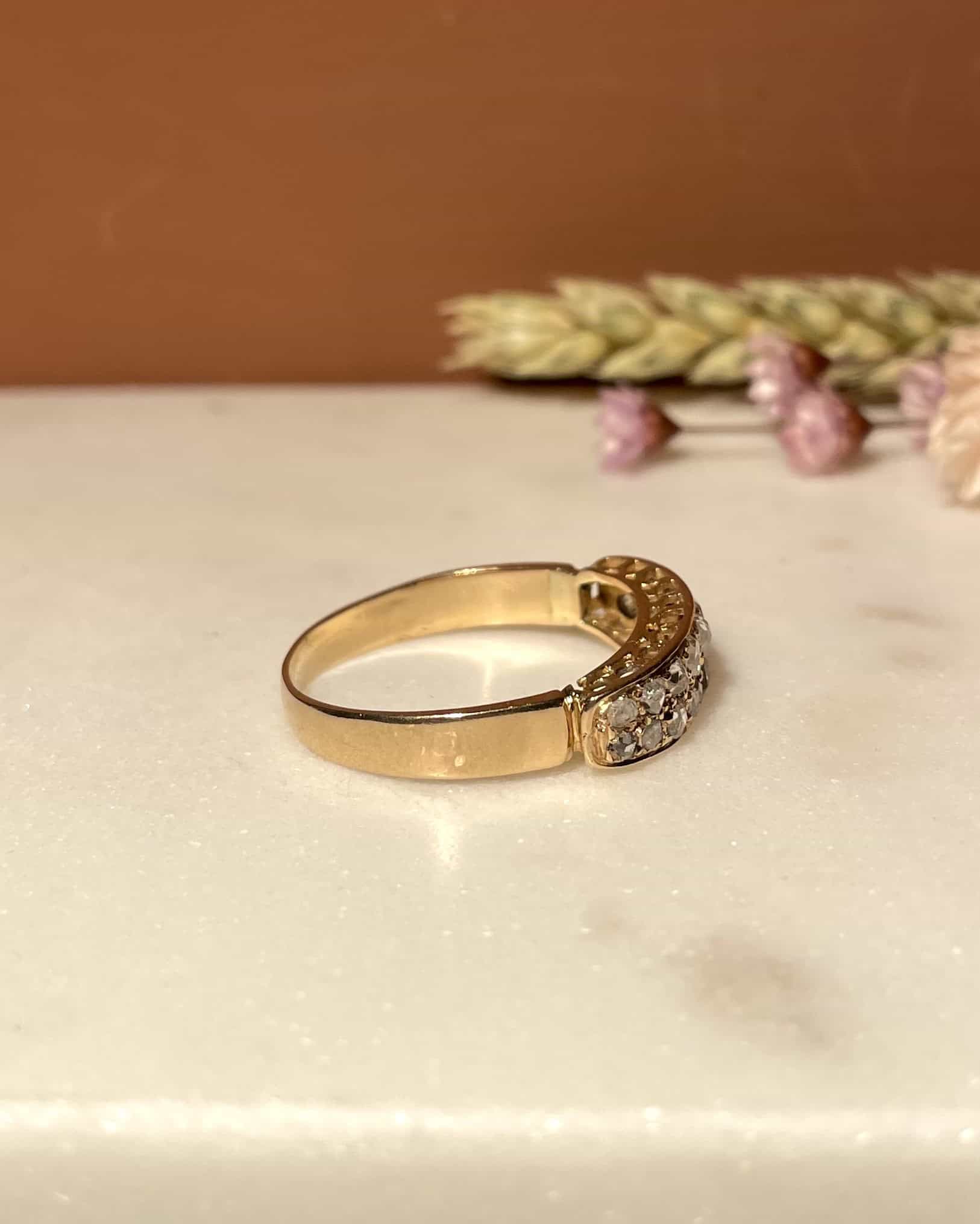 Bague Vintage Rivière de 18 Diamants "Théonara" - Elliade Paris