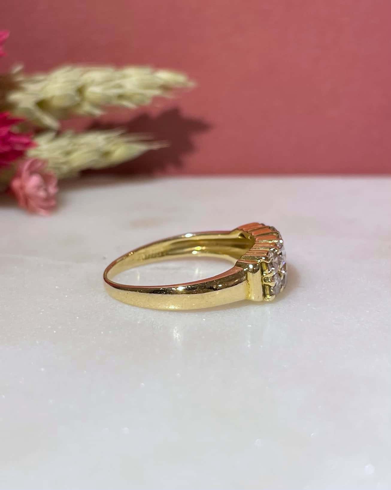 Bague Vintage Rivière Diamants 0.90 carat "Alina" - Elliade Paris