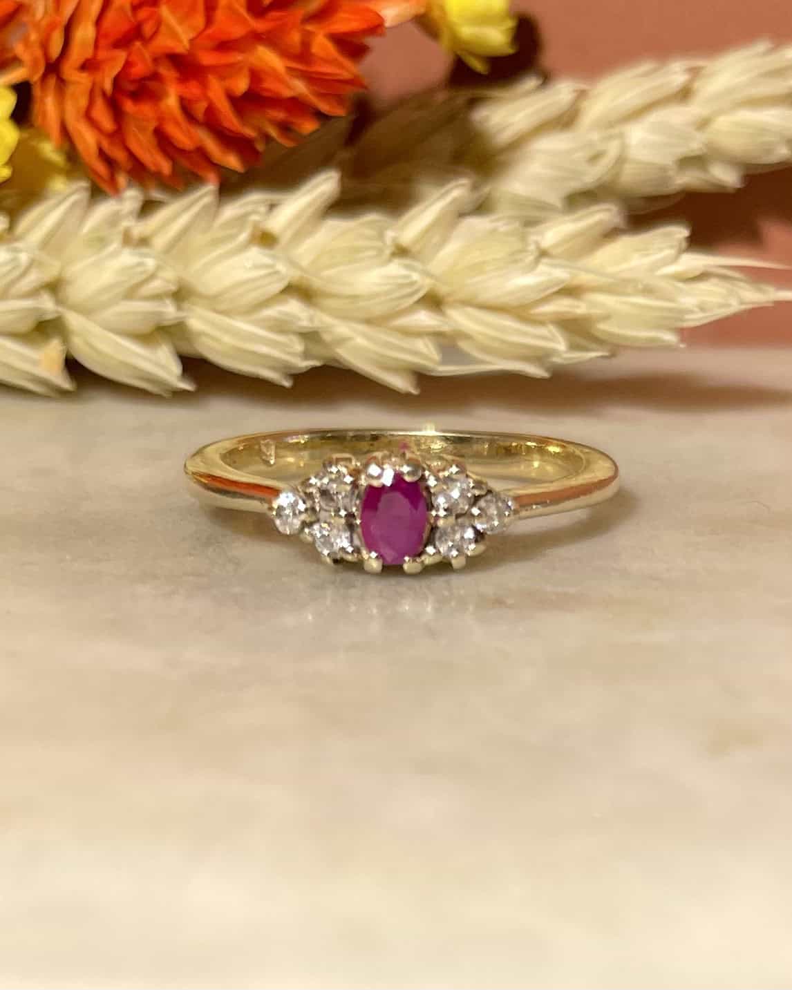 Bague Vintage Rubis & Diamant "Zoé" - Elliade Paris