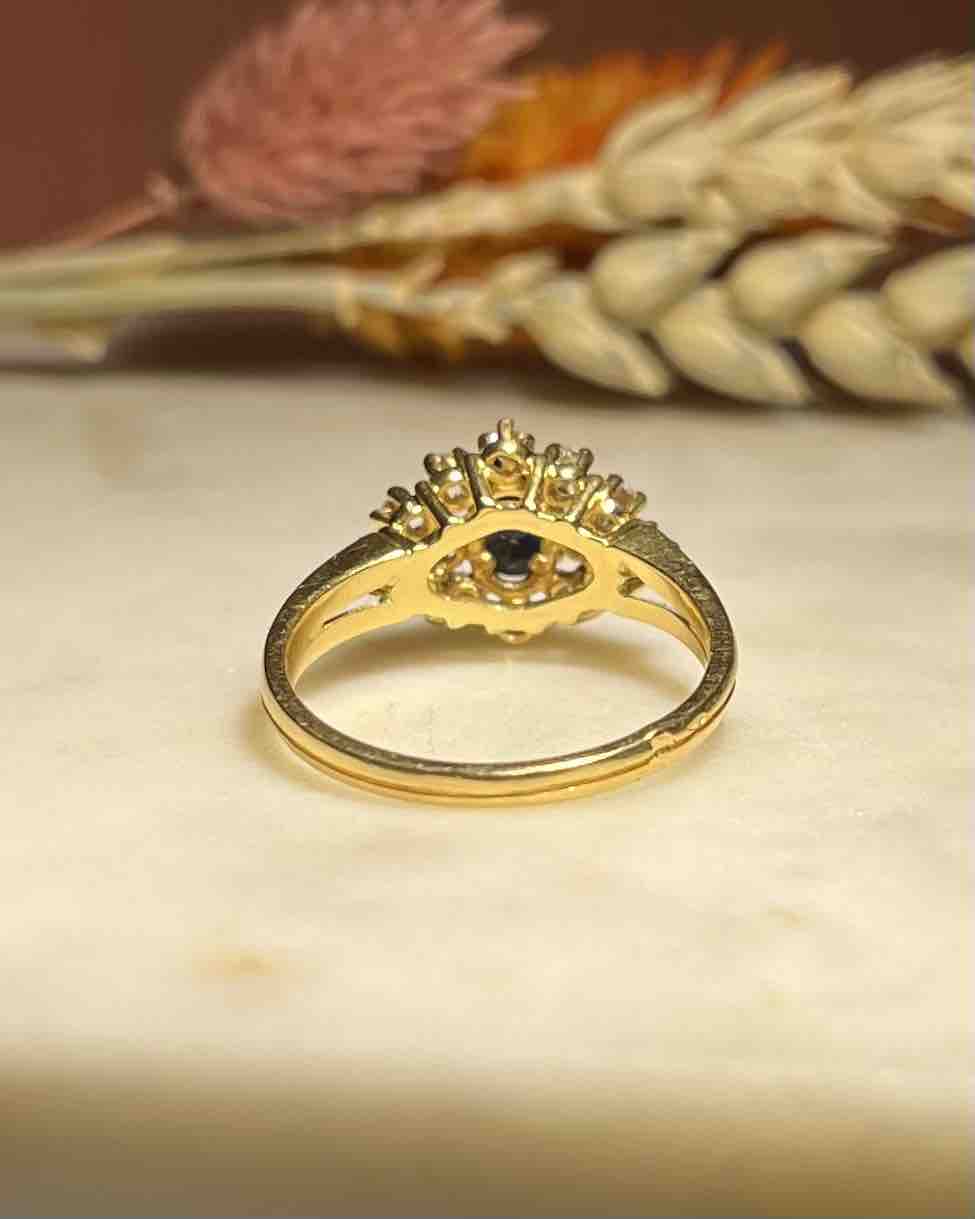 Bague vintage Saphir & Diamants "Dola" - Elliade Paris