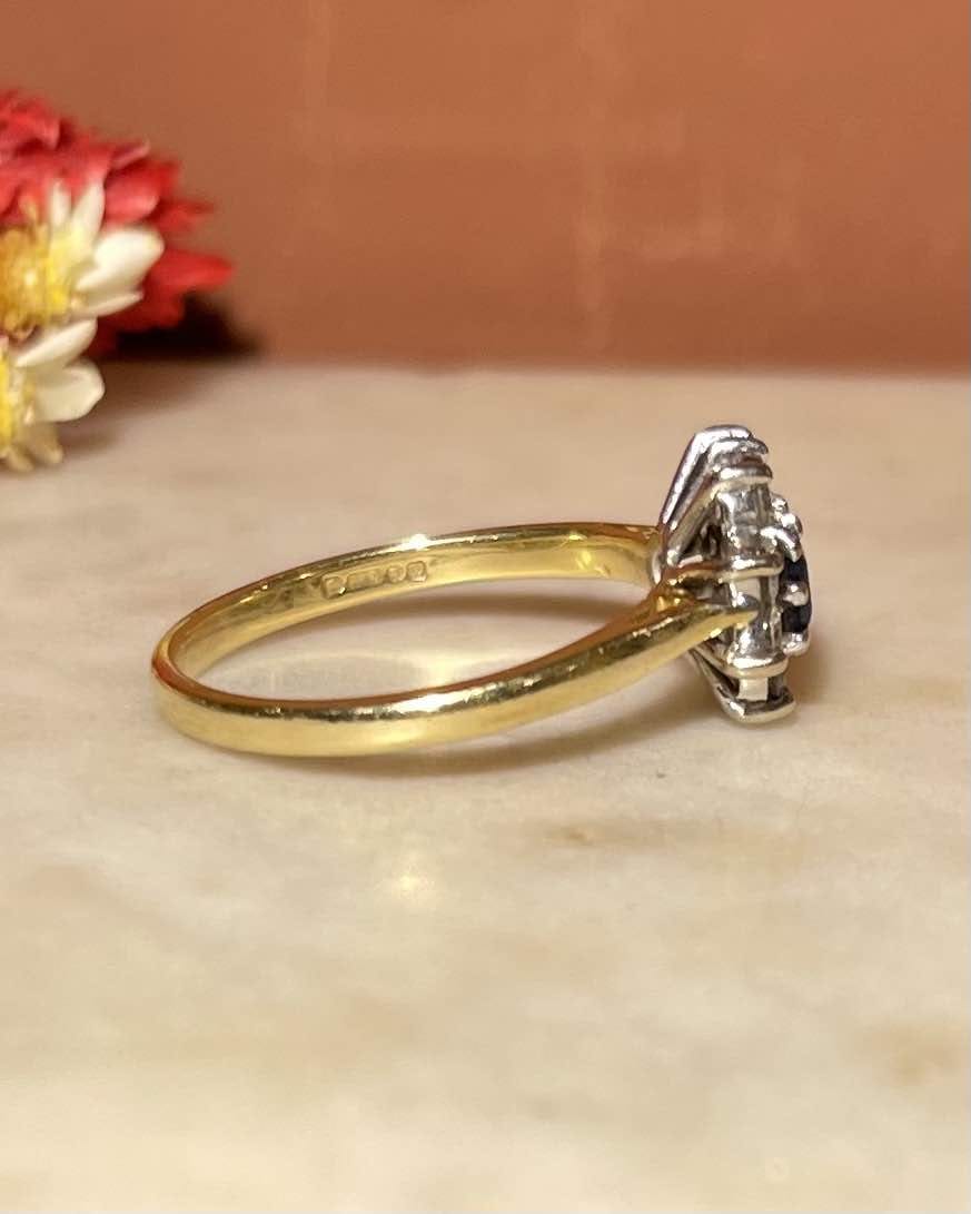 "Wallie" Daisy Sapphire & Diamond Ring